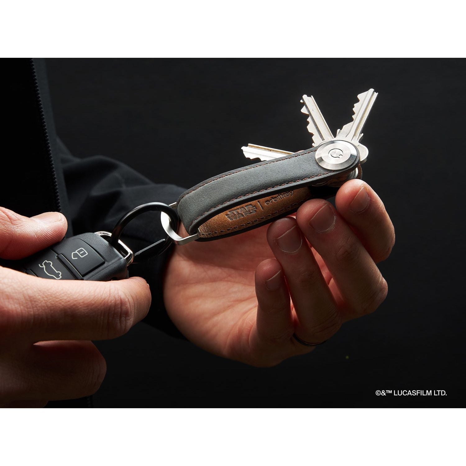 Orbitkey Star Wars Crazy Horse Leather Key Organiser (Mandalorian)