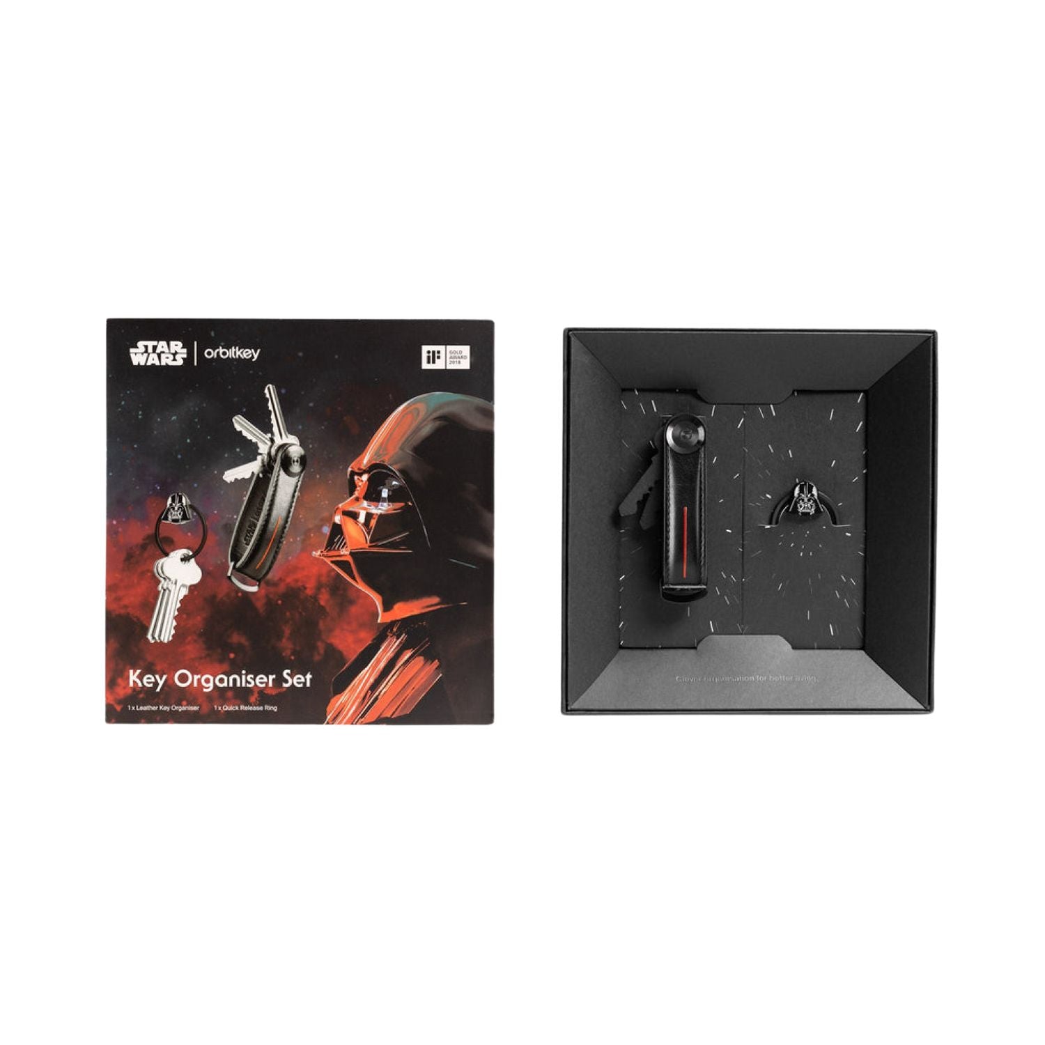 Orbitkey Star Wars Darth Vader Leather Key Organiser + Ring V2 Kit