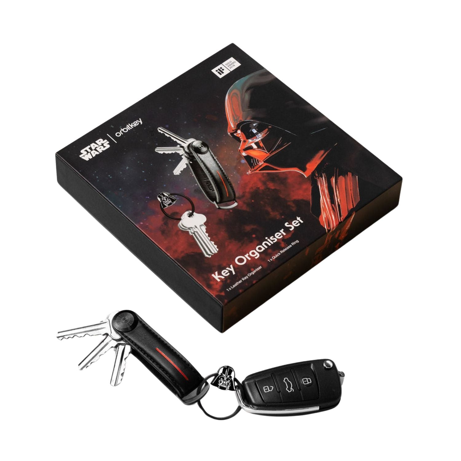Orbitkey Star Wars Darth Vader Leather Key Organiser + Ring V2 Kit