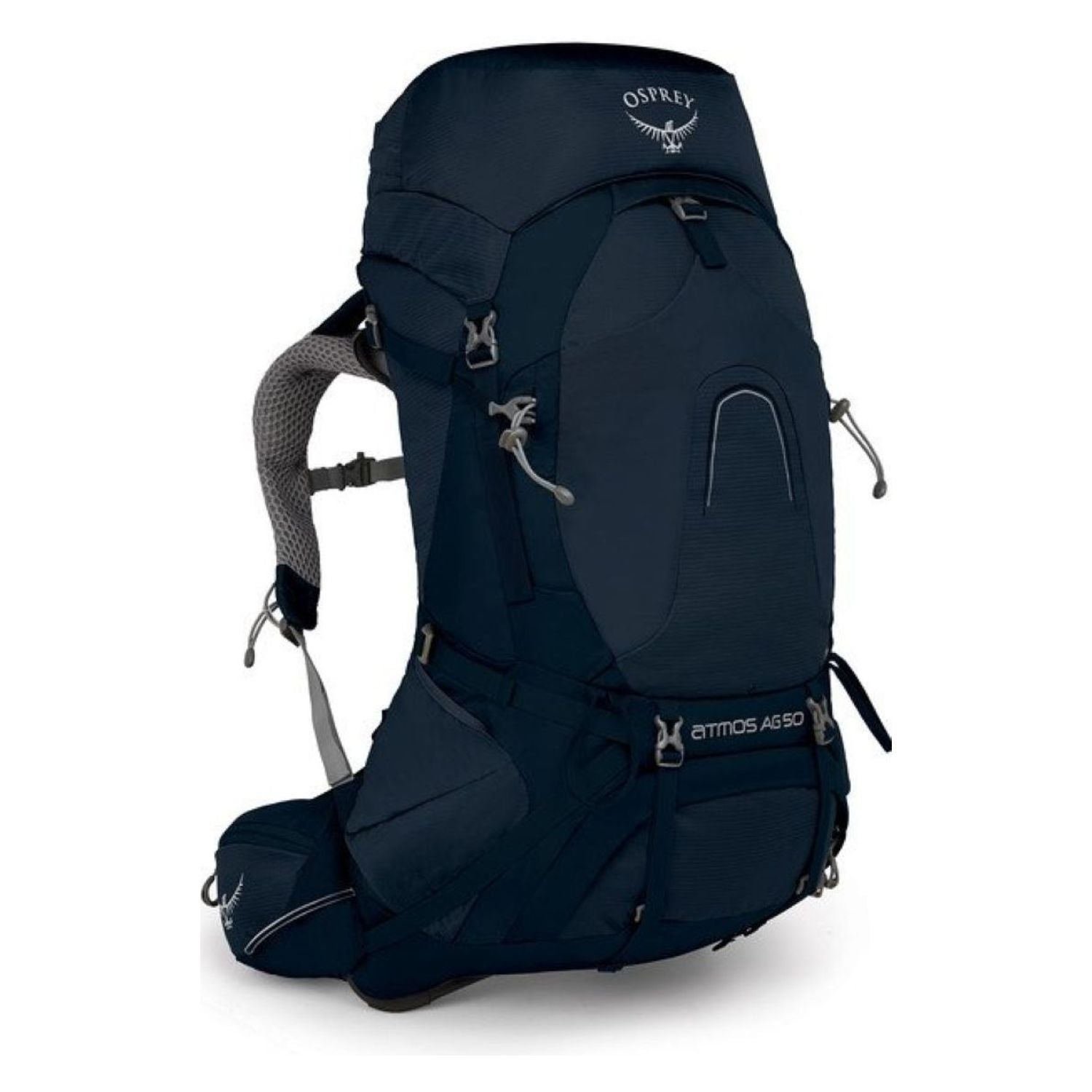 Osprey Atmos AG 50 Backpack with Raincover - Large - Men's Backpacking (Unity Blue)