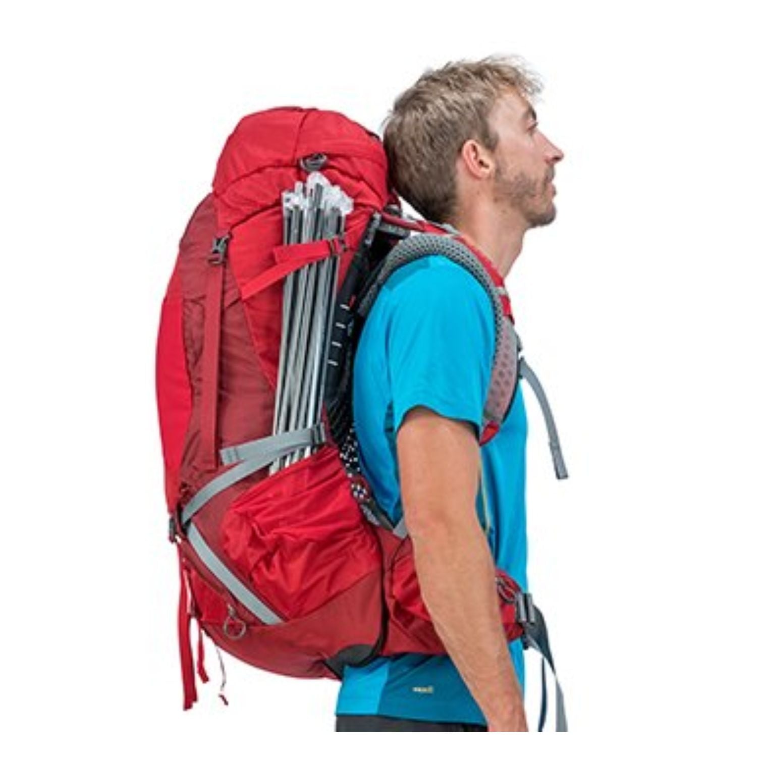 Osprey Atmos AG 65 Backpack with Raincover - Large - Men's Backpacking (Abyss Grey)