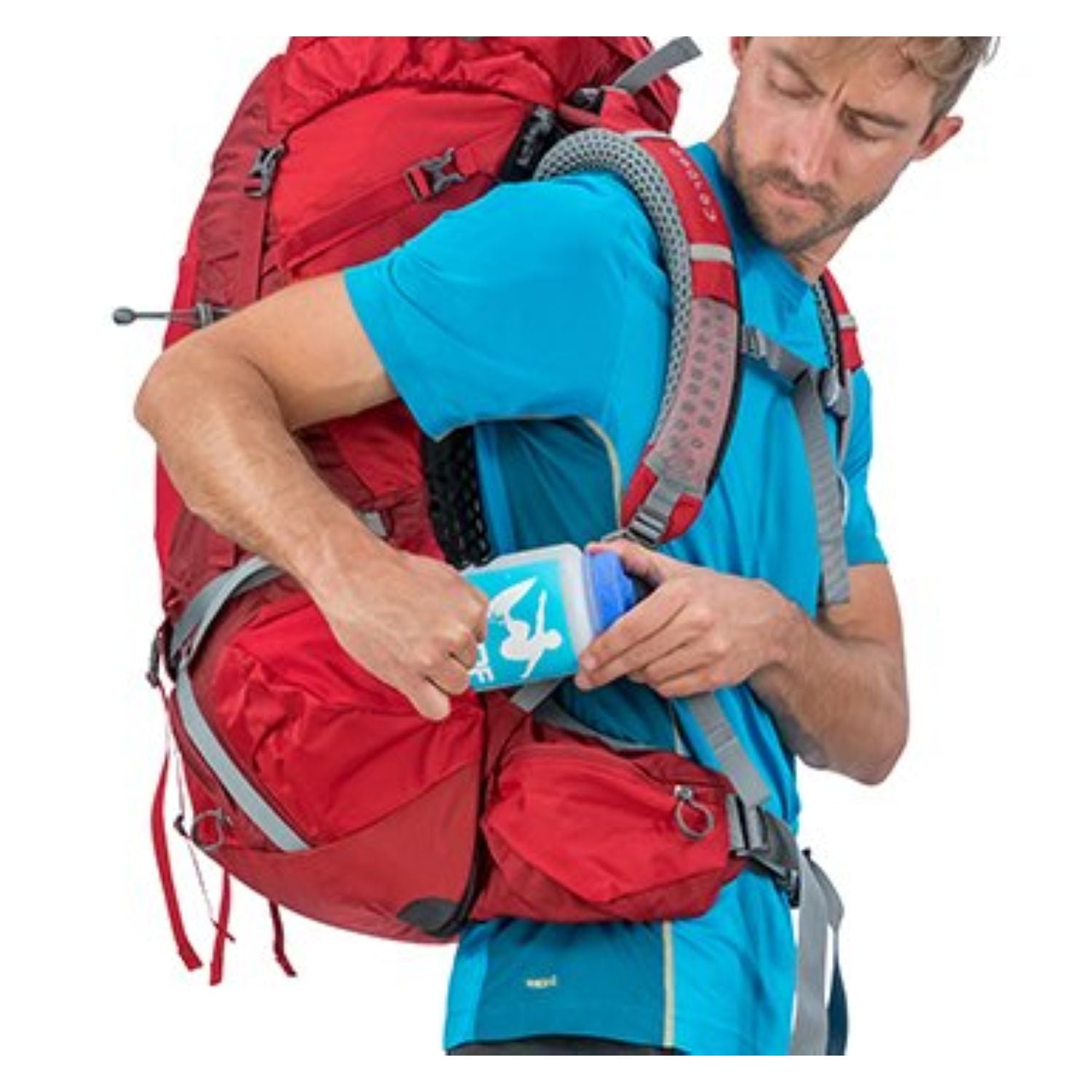 Osprey Atmos AG 65 Backpack with Raincover - Large - Men's Backpacking (Abyss Grey)
