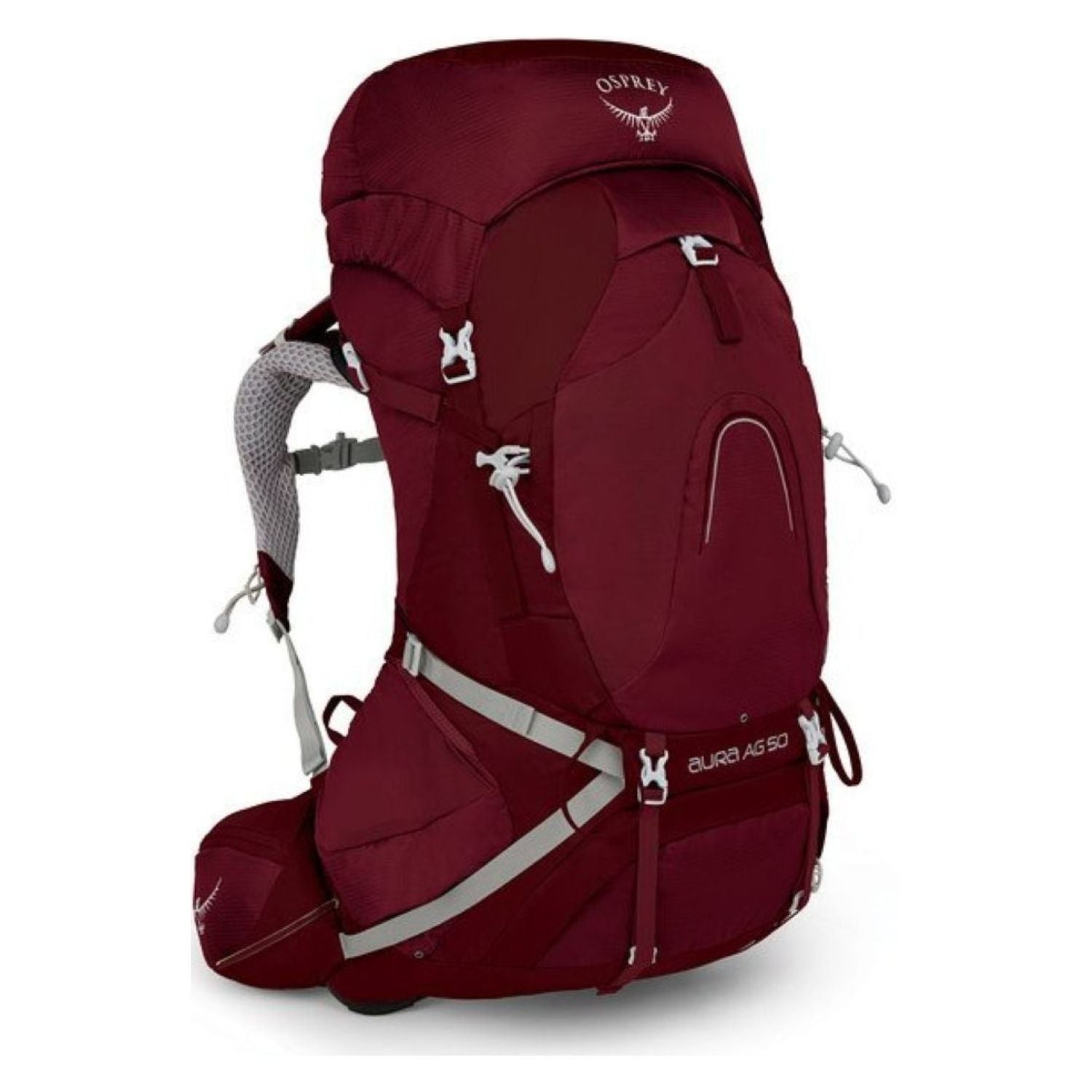 Osprey Aura AG 50 Backpack with Raincover - Small - Women's Backpacking (Gamma Red)
