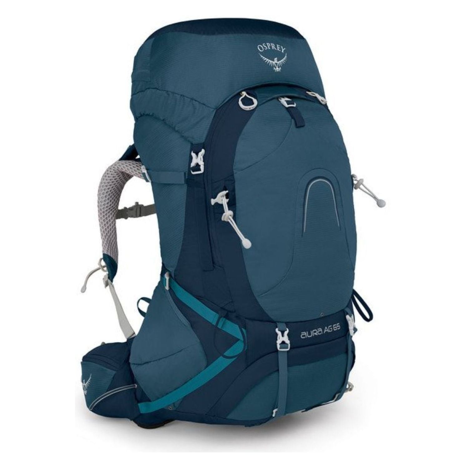 Osprey Aura AG 65 Backpack with Raincover - Small - Women's Backpacking (Challenger Blue)