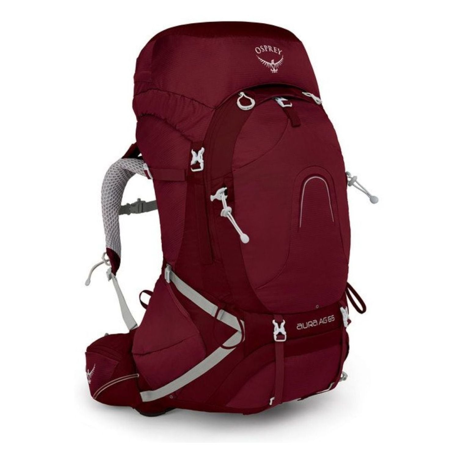 Osprey Aura AG 65 Backpack with Raincover - Small - Women's Backpacking (Gamma Red)