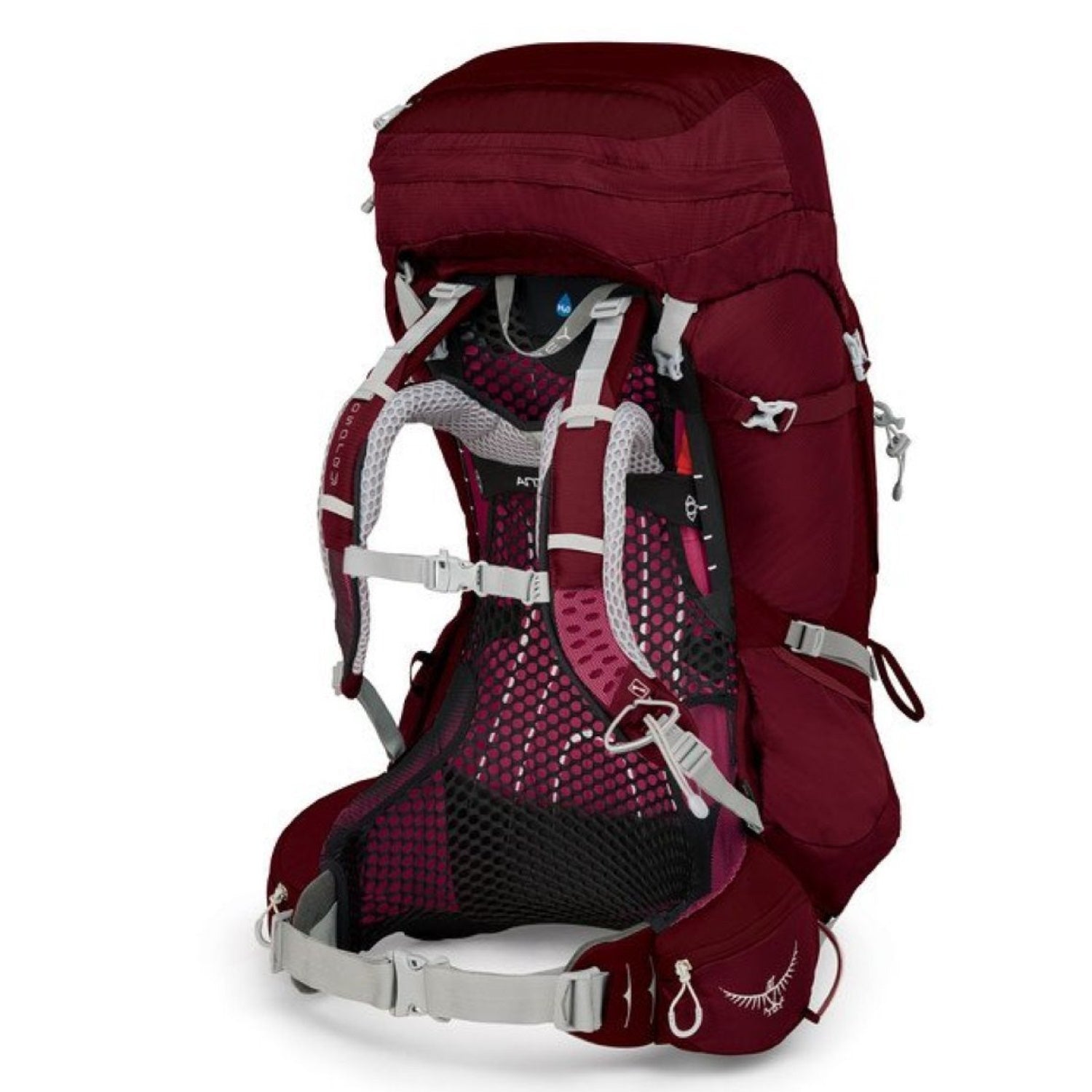 Osprey Aura AG 65 Backpack with Raincover - Medium - Women's Backpacking (Gamma Red)