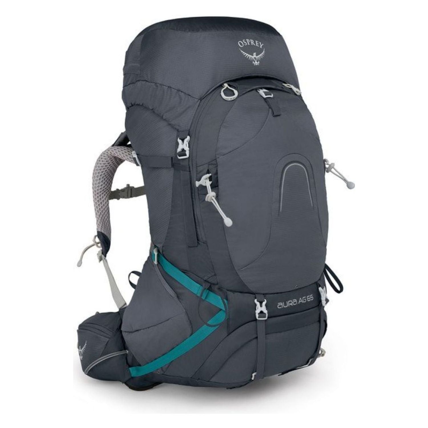 Osprey Aura AG 65 Backpack with Raincover - Medium - Women's Backpacking (Vestal Grey)