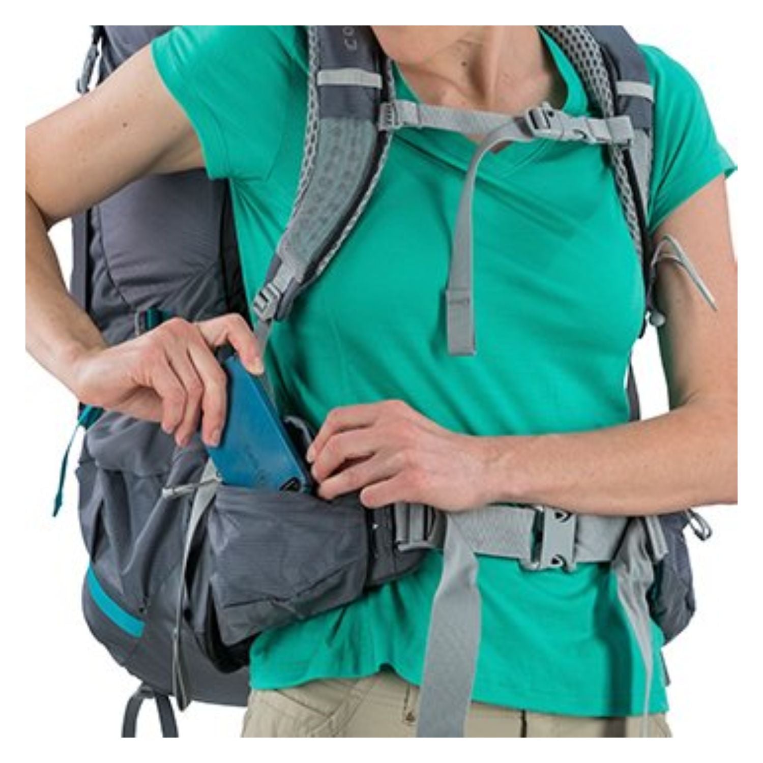 Osprey Aura AG 65 Backpack with Raincover - Medium - Women's Backpacking (Vestal Grey)