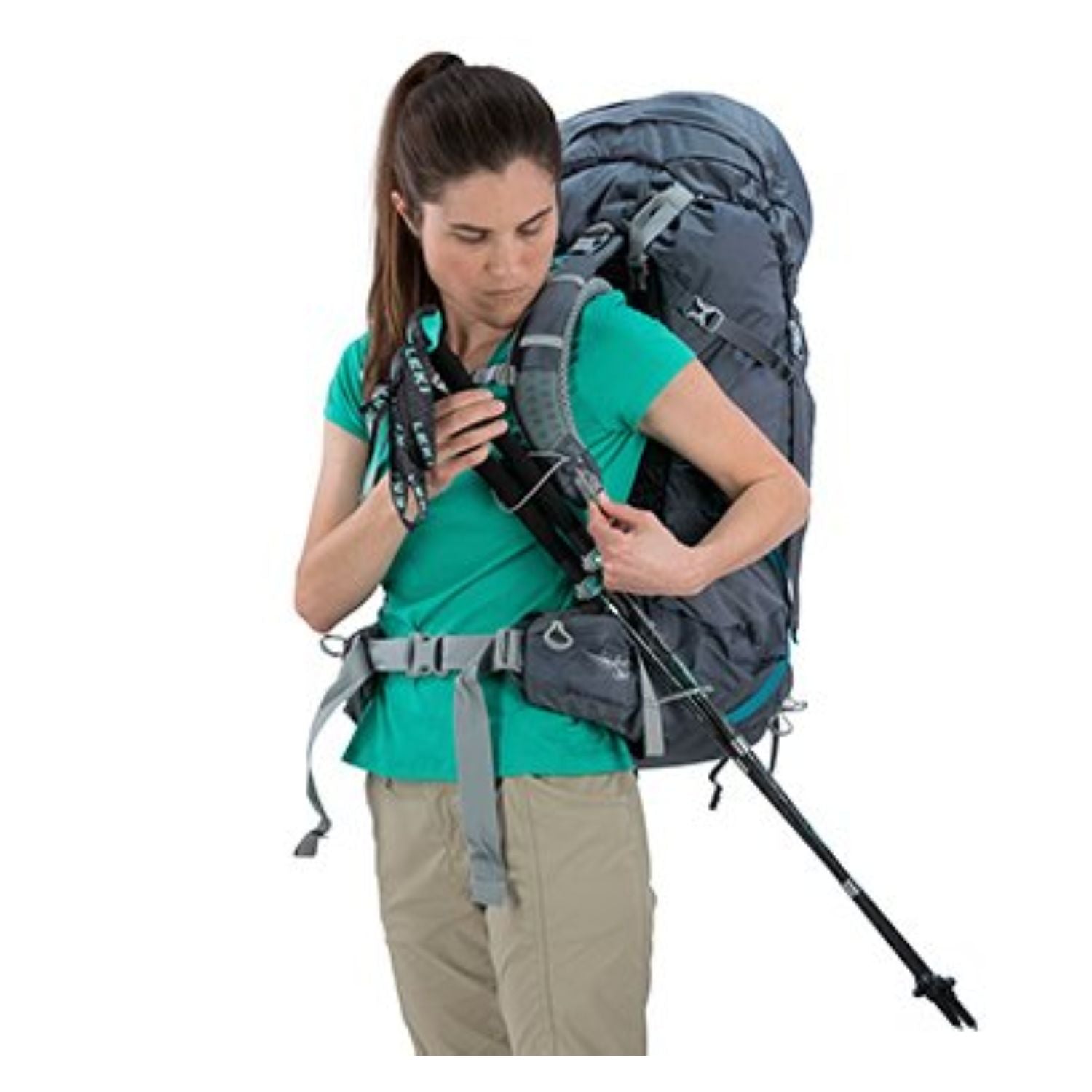 Osprey Aura AG 65 Backpack with Raincover - Medium - Women's Backpacking (Vestal Grey)