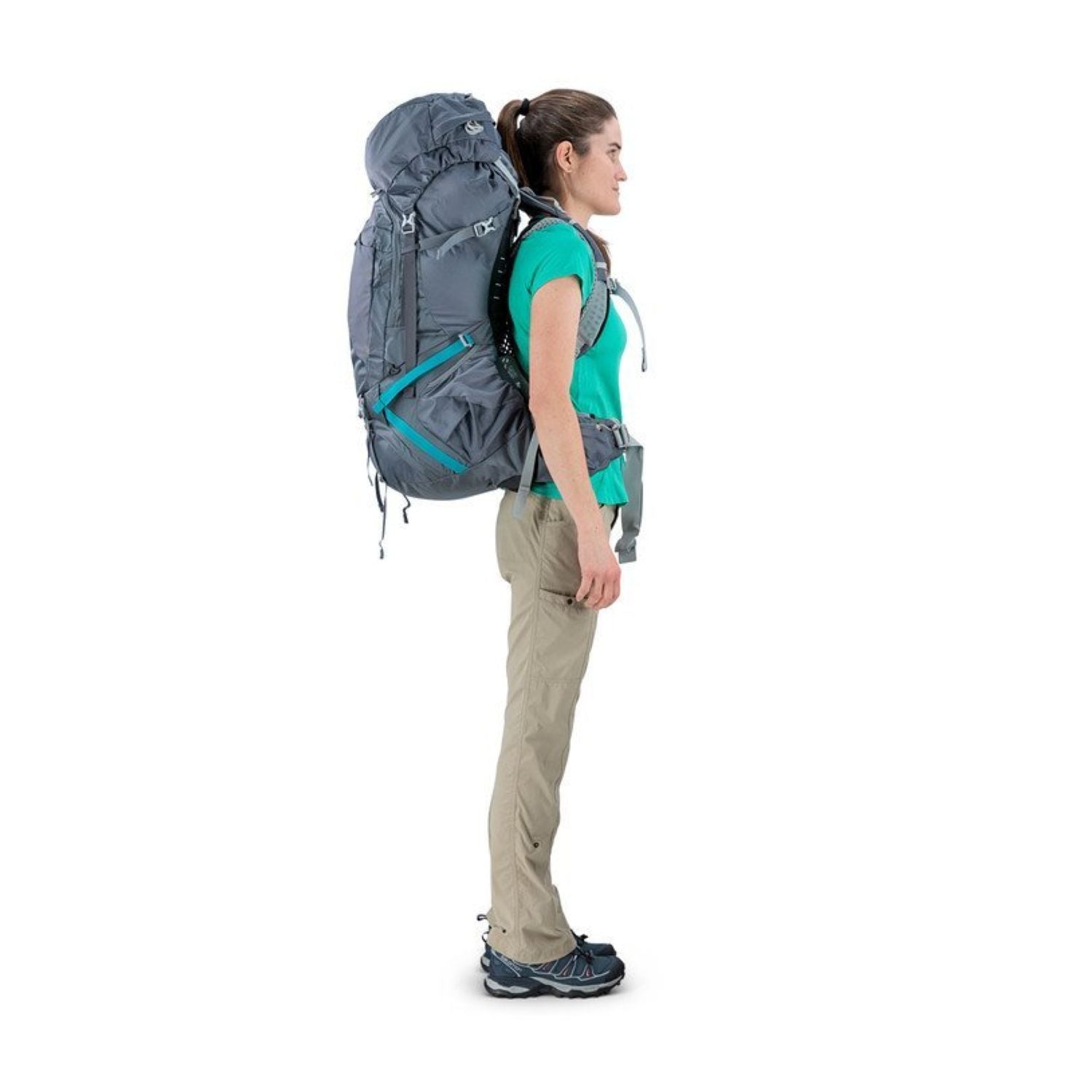Osprey Aura AG 65 Backpack with Raincover - Medium - Women's Backpacking (Vestal Grey)