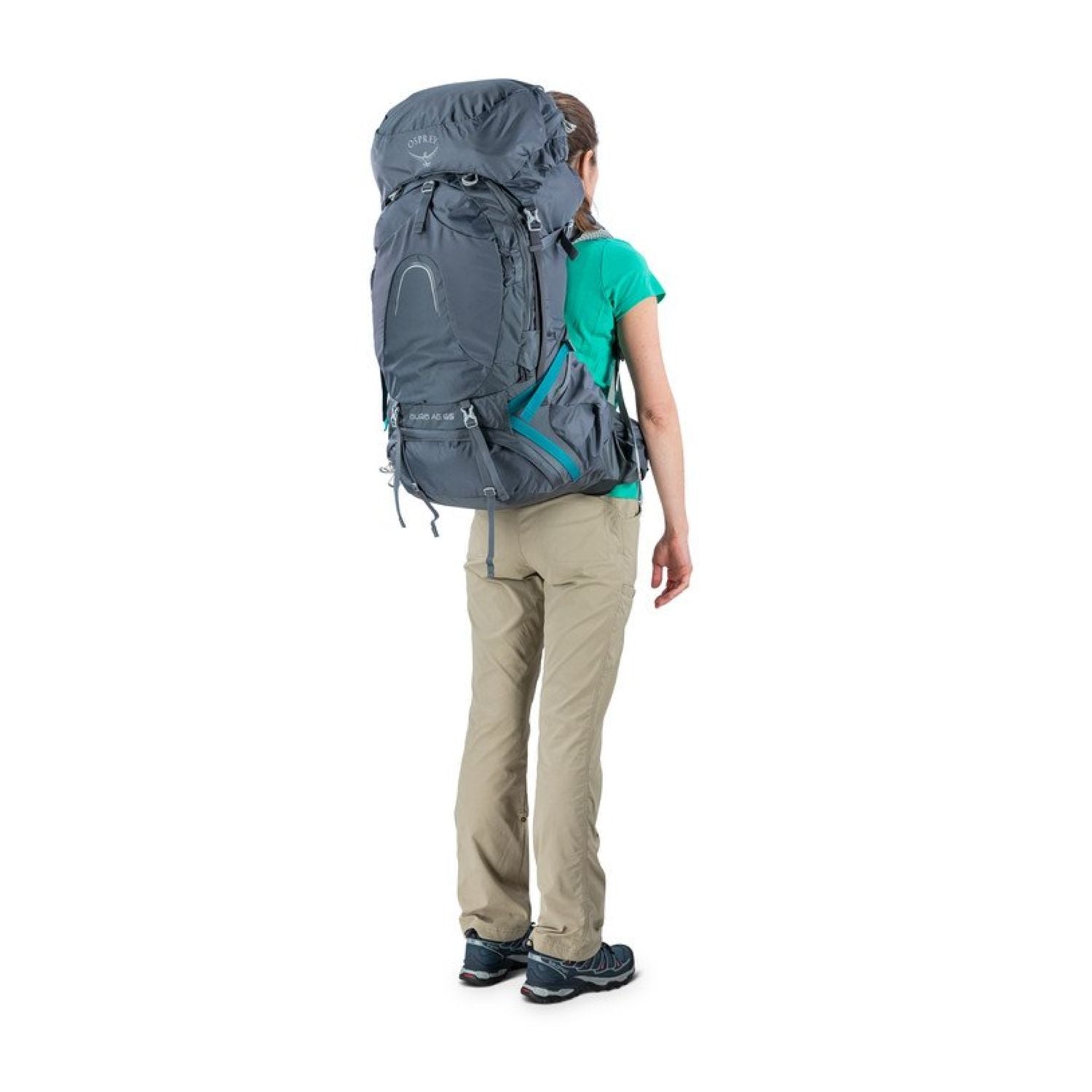 Osprey Aura AG 65 Backpack with Raincover - Medium - Women's Backpacking (Vestal Grey)