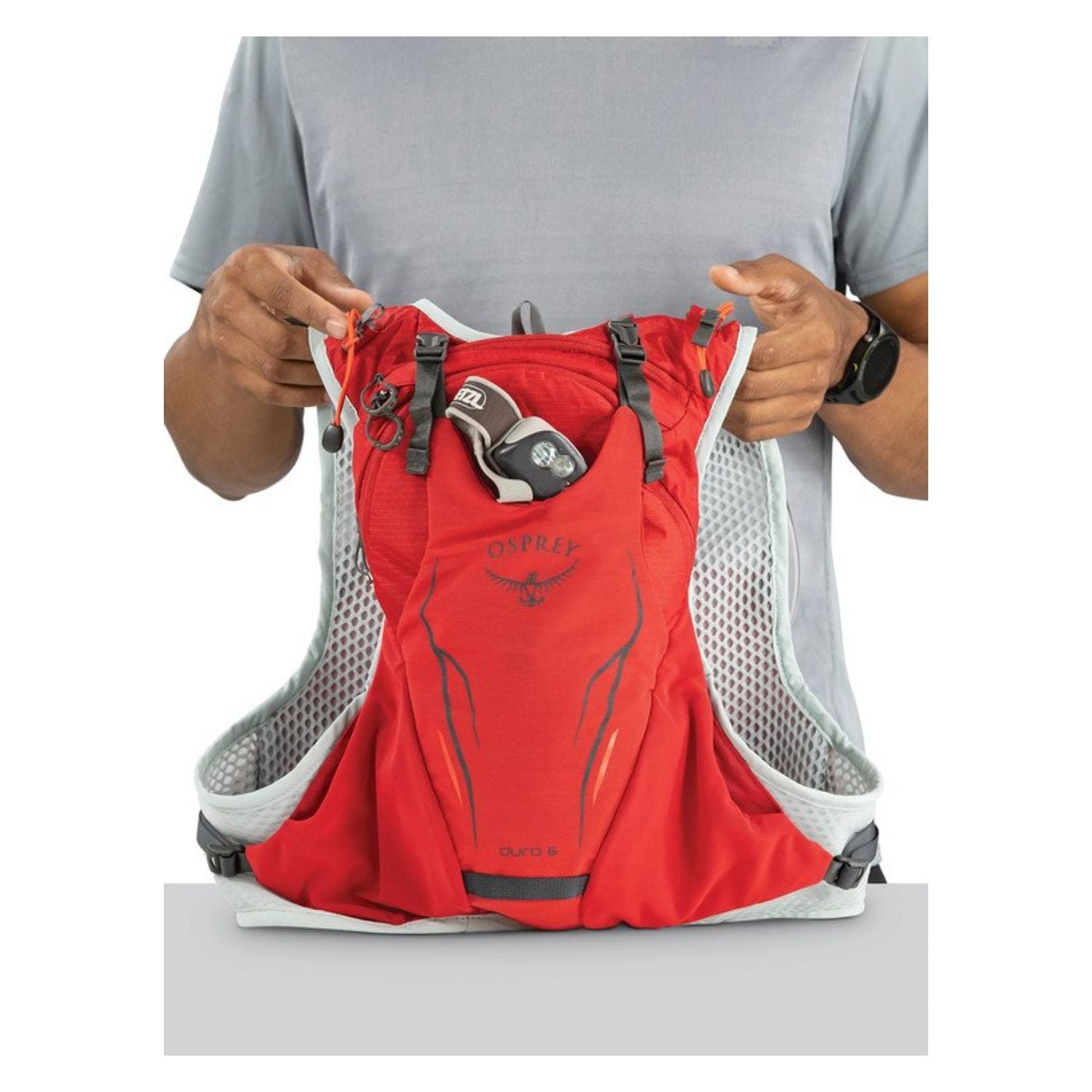 Osprey Duro 6 Hydration Pack with Reservoir - Small/Medium - Men's Trail Running - Hydration (Phoenix Red)
