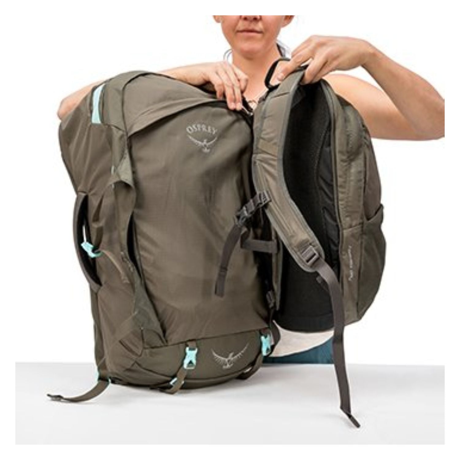 Osprey Fairview Travel Pack 55 Backpack - Extra Small/Small -  Women's Travel - Trekking (Rainforest Green)