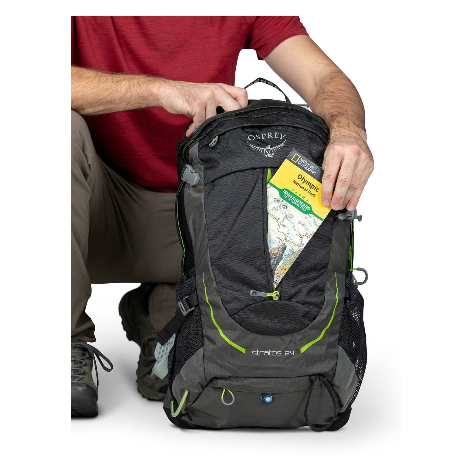 Osprey Stratos 24 Backpack - Men's Day Hiking (Gator Green)
