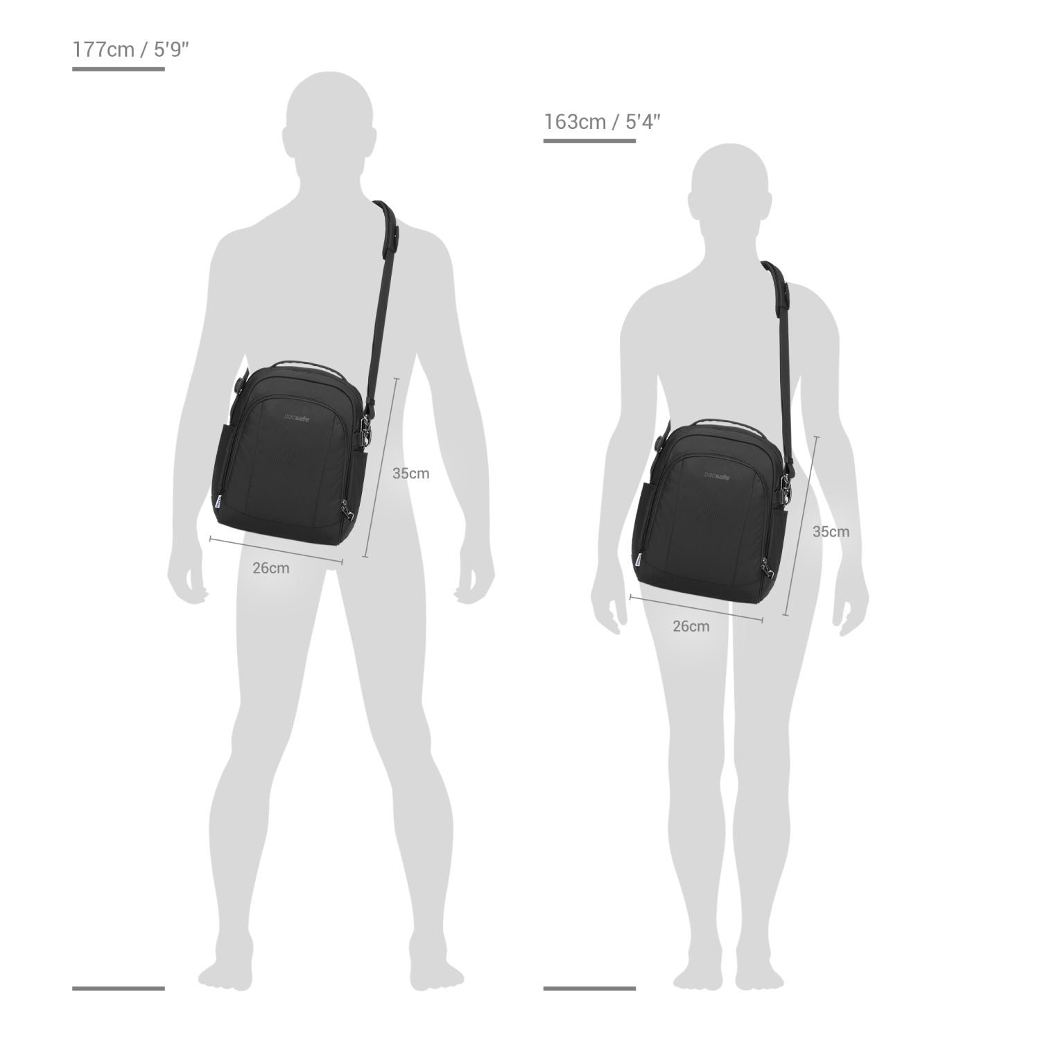 Pacsafe Metrosafe LS250 Anti-Theft Shoulder Bag (Econyl Black)