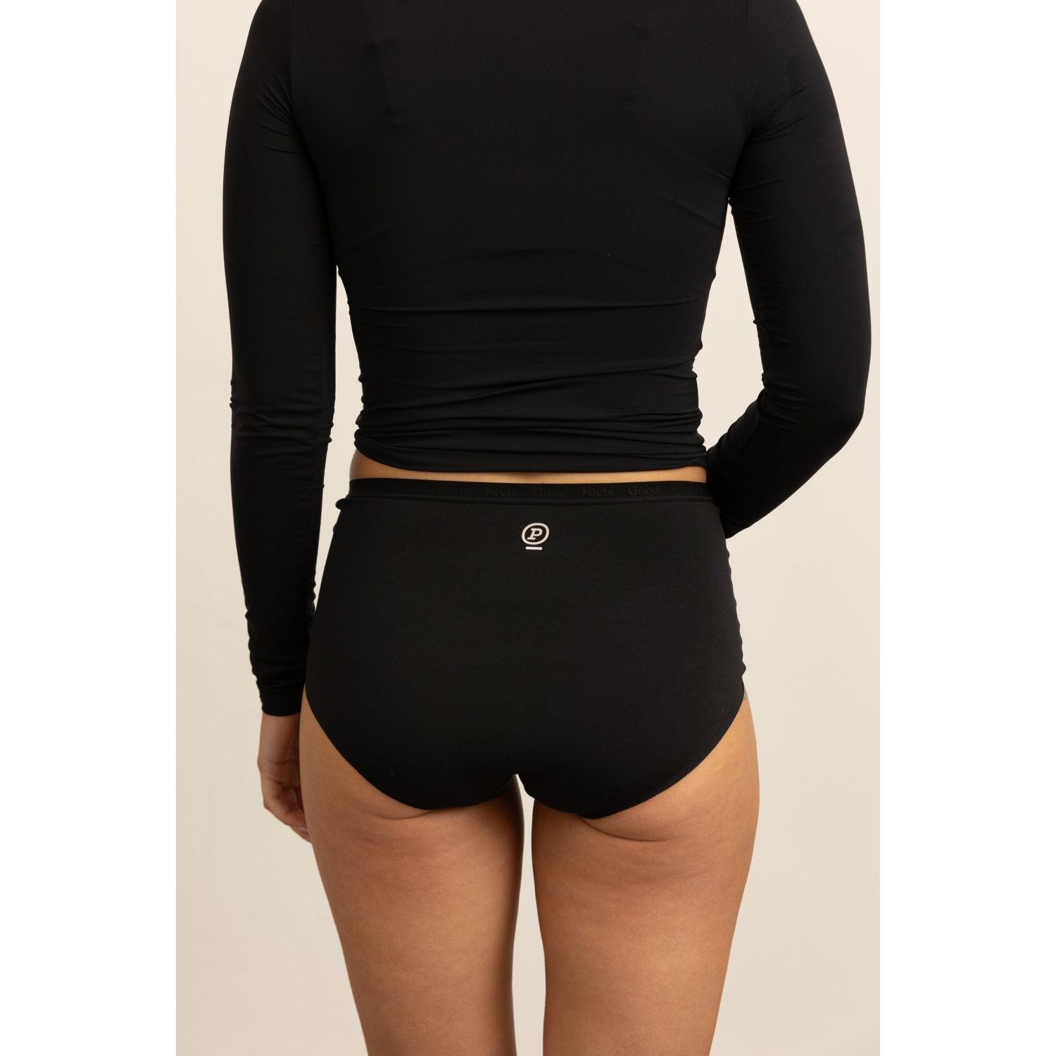 Paire Biotracker Women's High-Waisted Full Brief Large (Black)