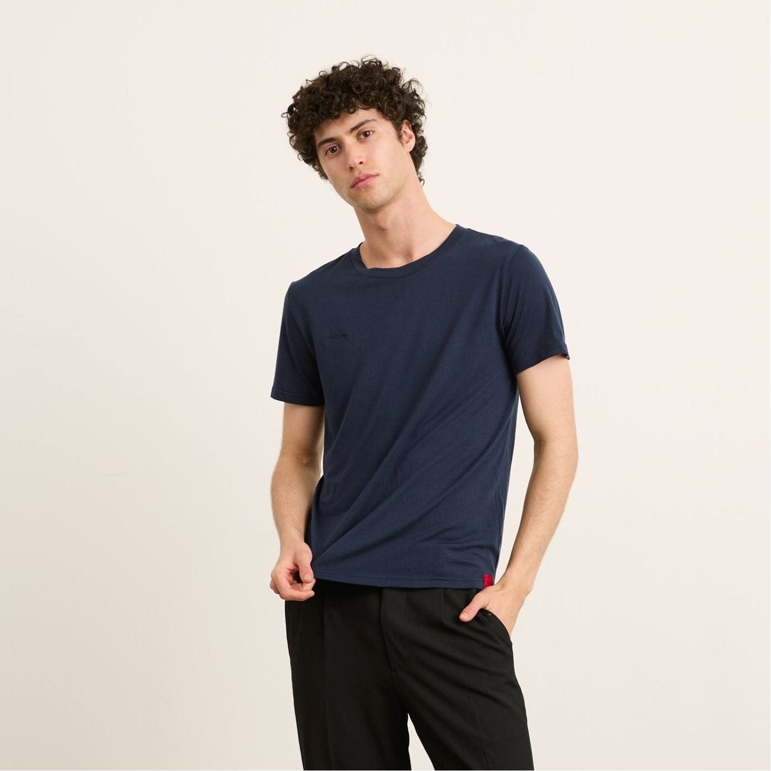 Paire Merino Wool-Blend T-Shirt Unisex (Navy) - L