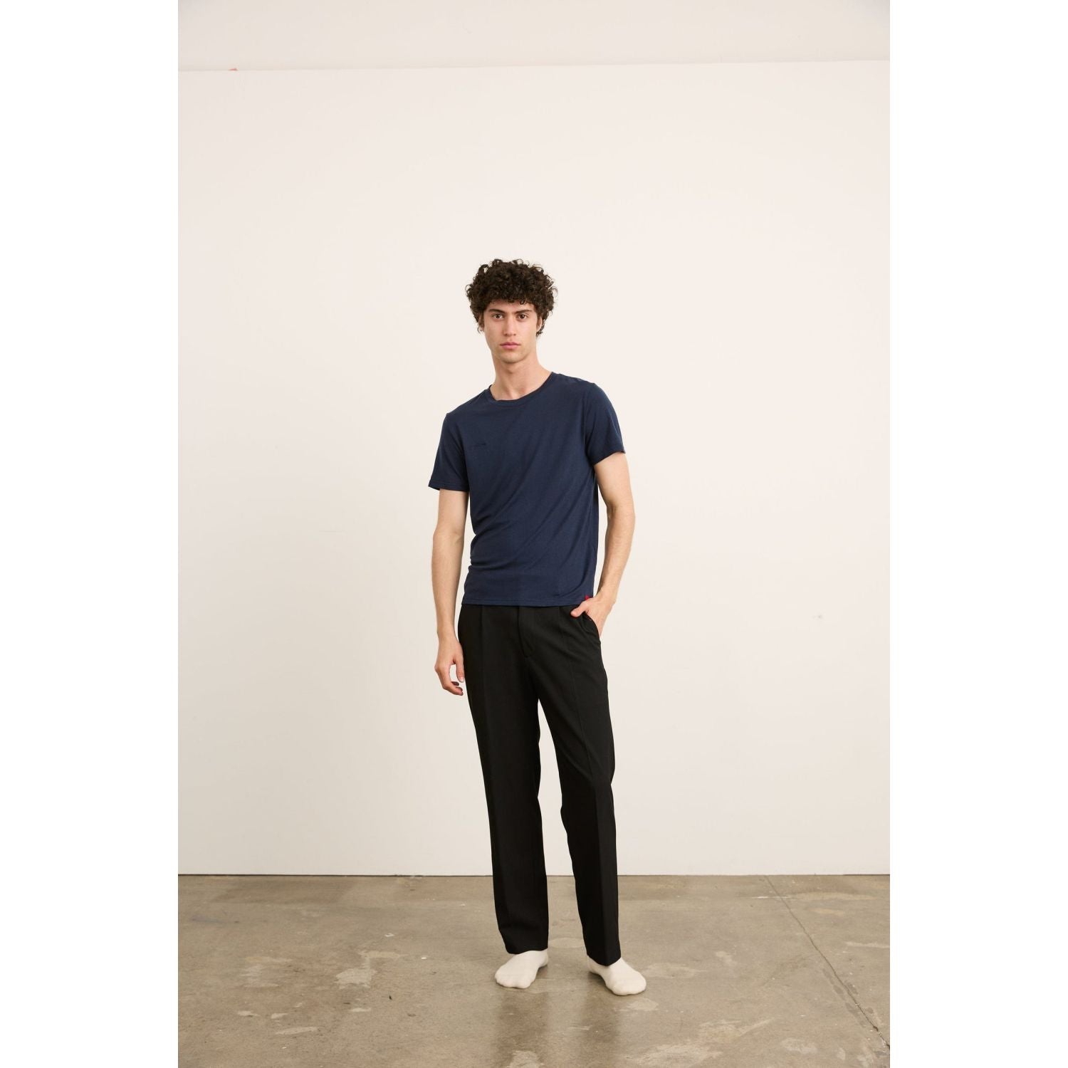 Paire Merino Wool-Blend T-Shirt Unisex (Navy) - L
