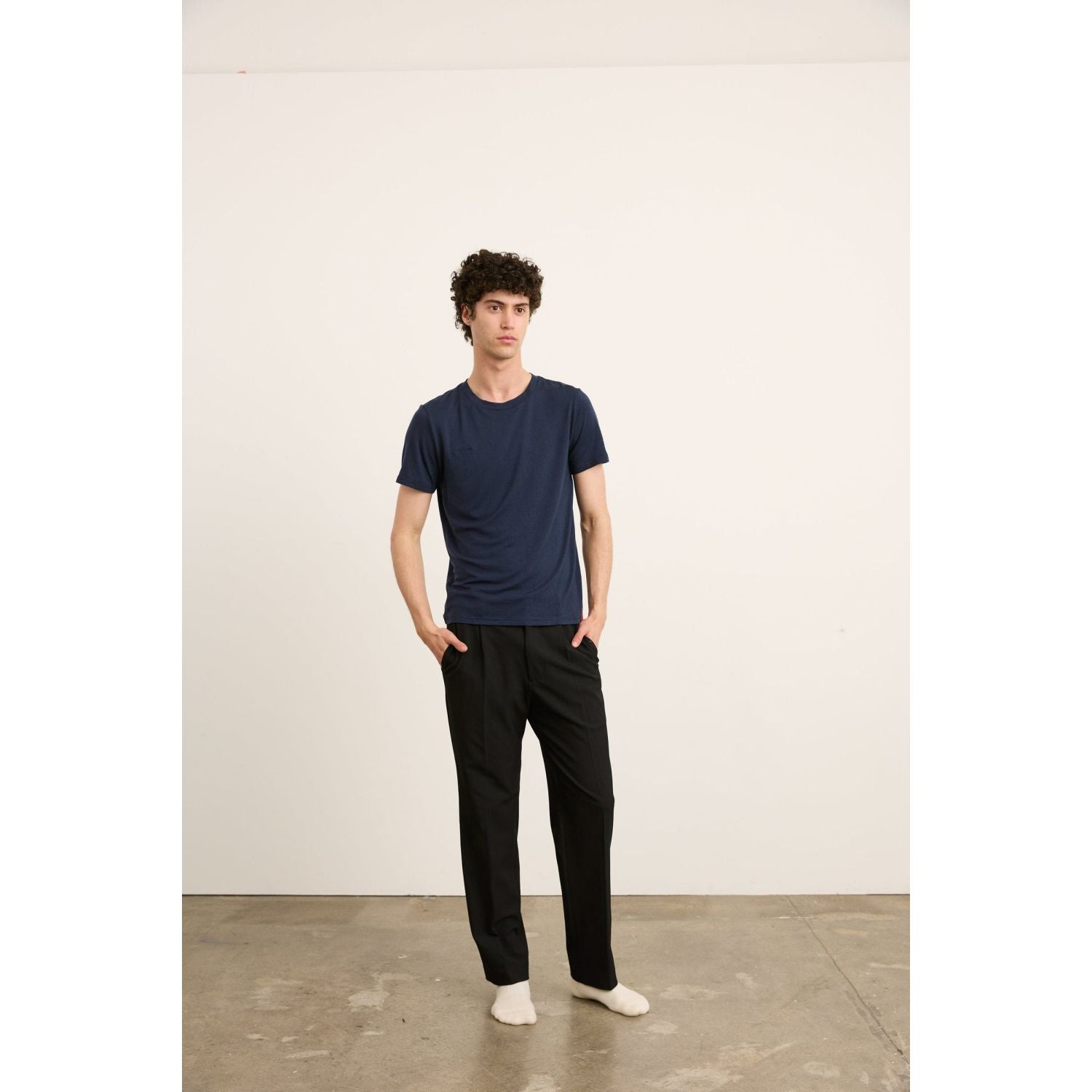 Paire Merino Wool-Blend T-Shirt Unisex (Navy) - L