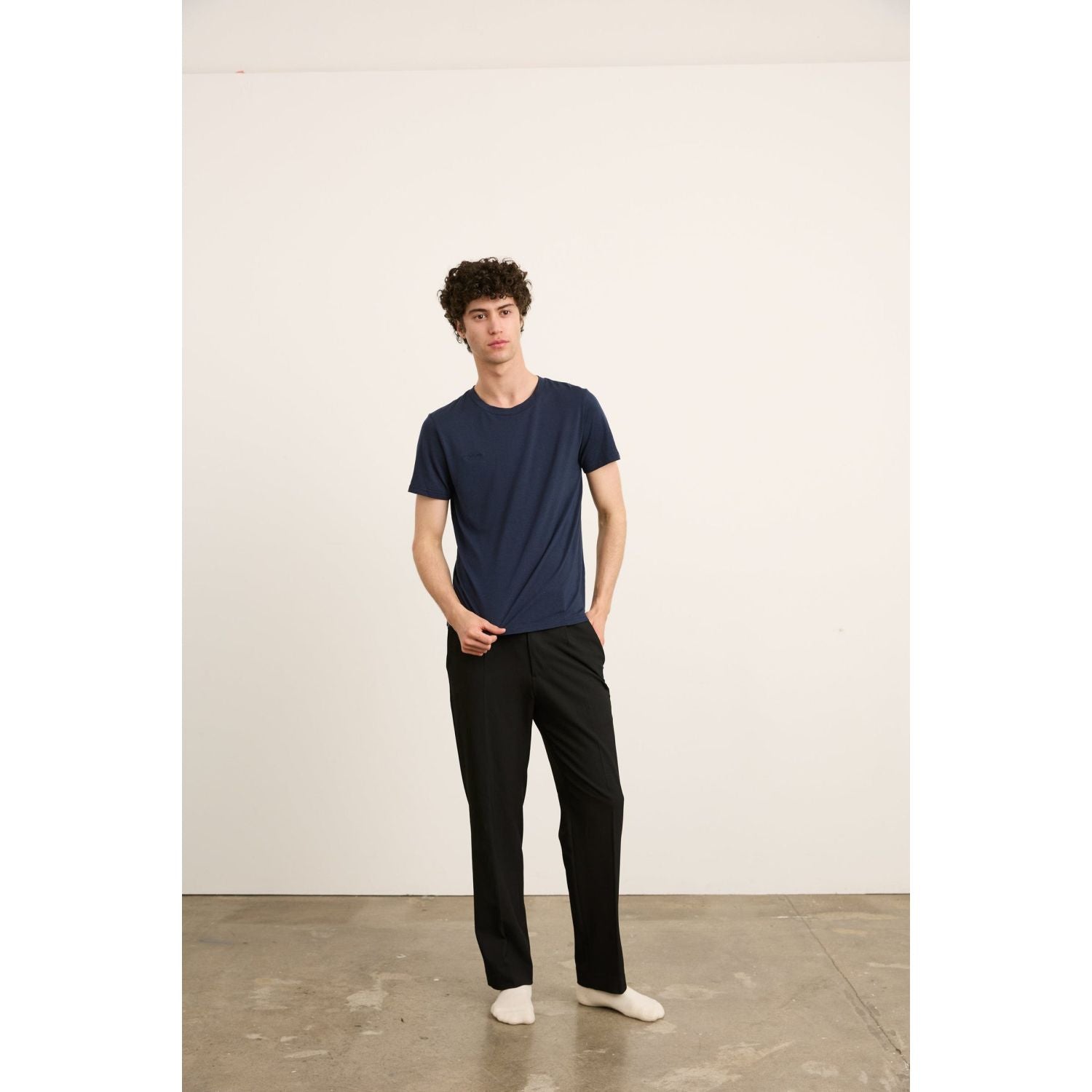 Paire Merino Wool-Blend T-Shirt Unisex (Navy) - L