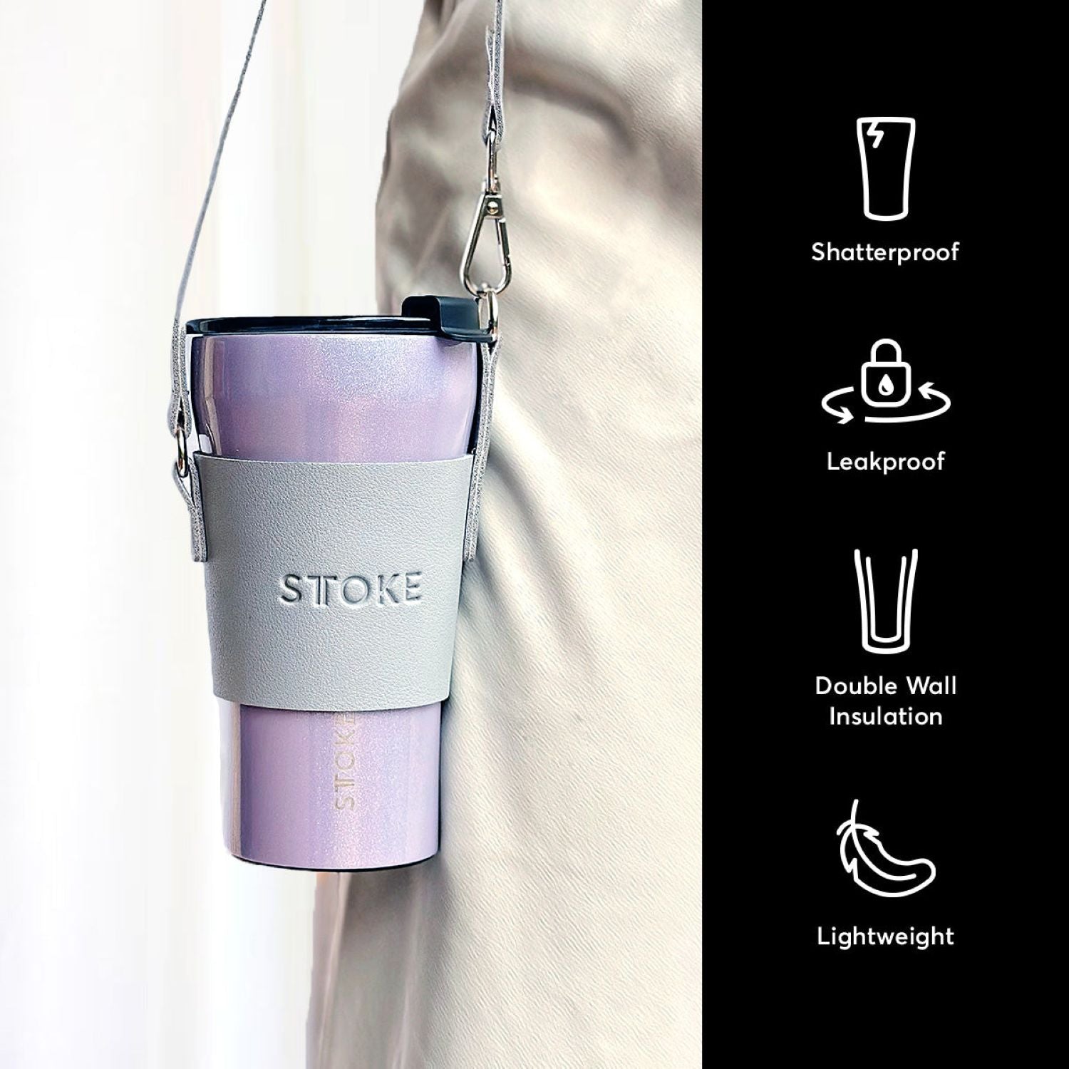 STTOKE Leakproof Ceramic Insulated Cup 12oz - Unicorn Purple