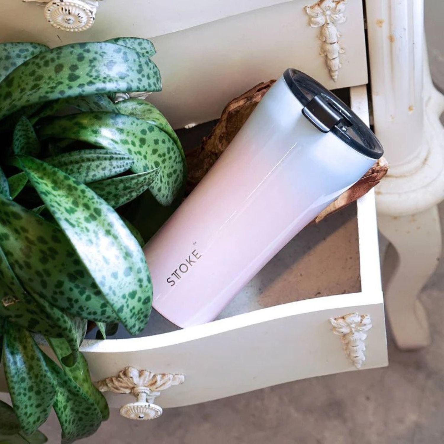 STTOKE Flow Leakproof Ceramic Insulated Cup 16oz - Sky Blush