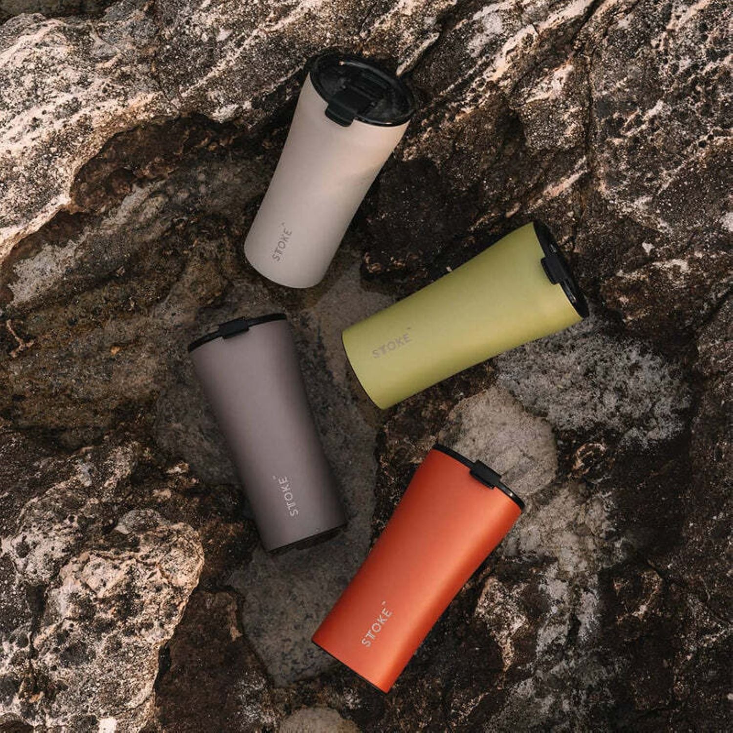 STTOKE Limited Edition Leakproof Ceramic Insulated Cup Powder Coating 12oz - Desert Sunburst