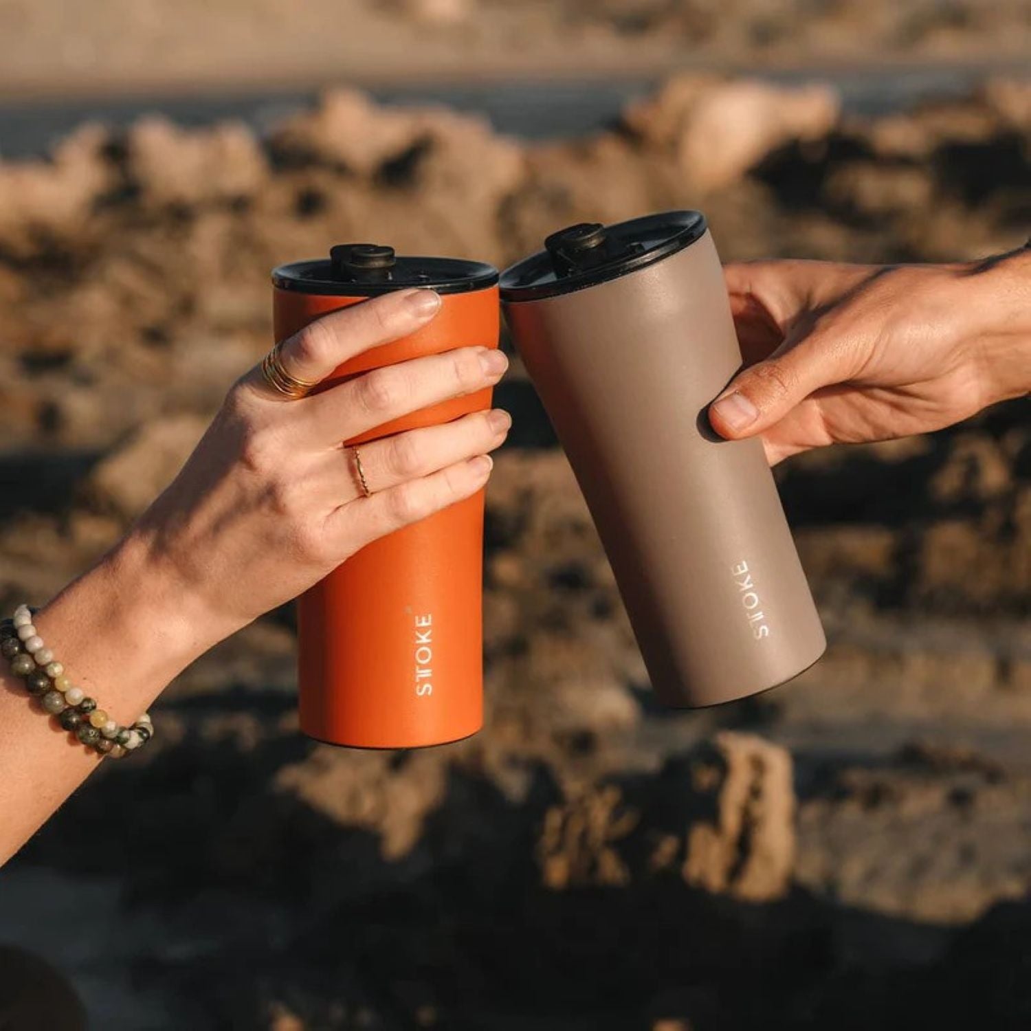 STTOKE Limited Edition Leakproof Ceramic Insulated Cup Powder Coating 16oz - Willow Grey