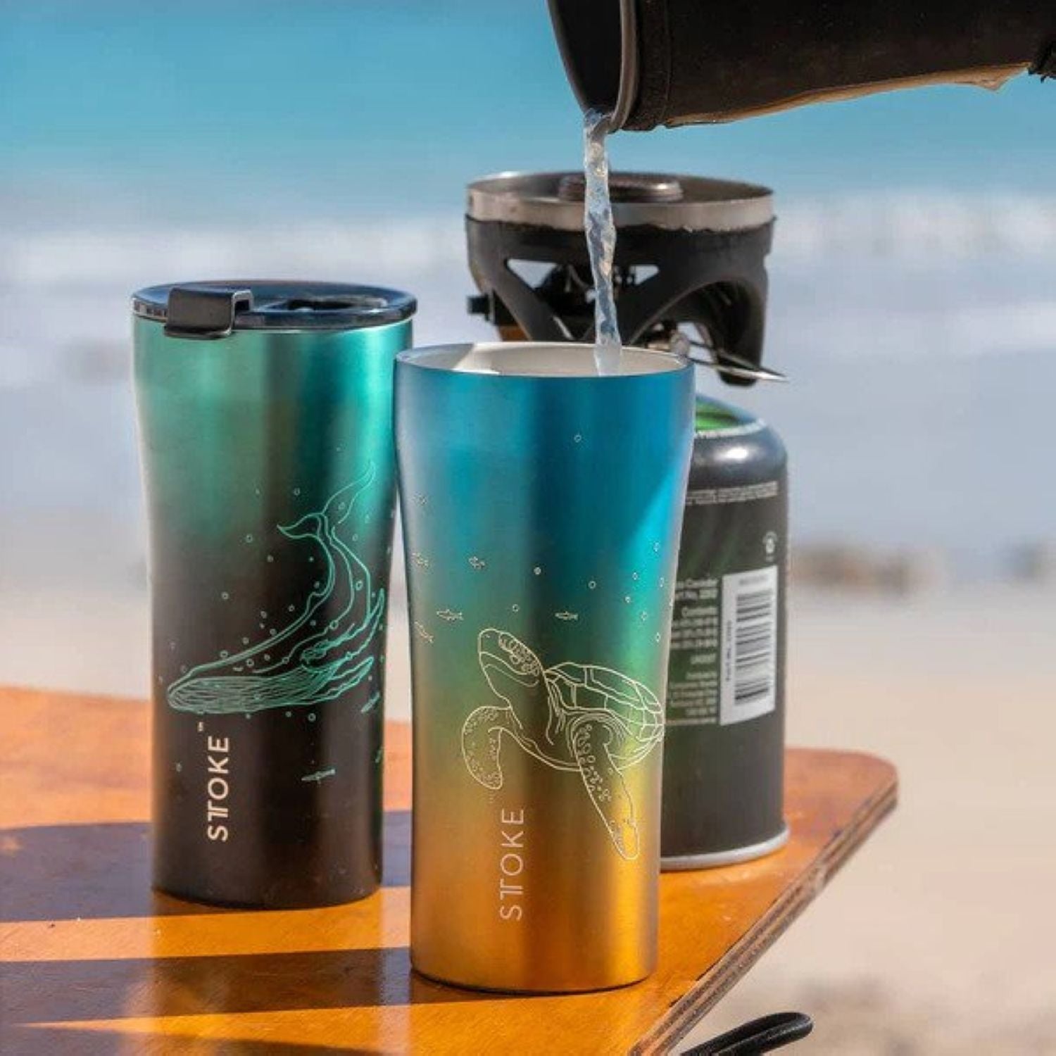 STTOKE Limited Edition Leakproof Ombre Ocean Insulated Cup 12oz - Sea Turtle