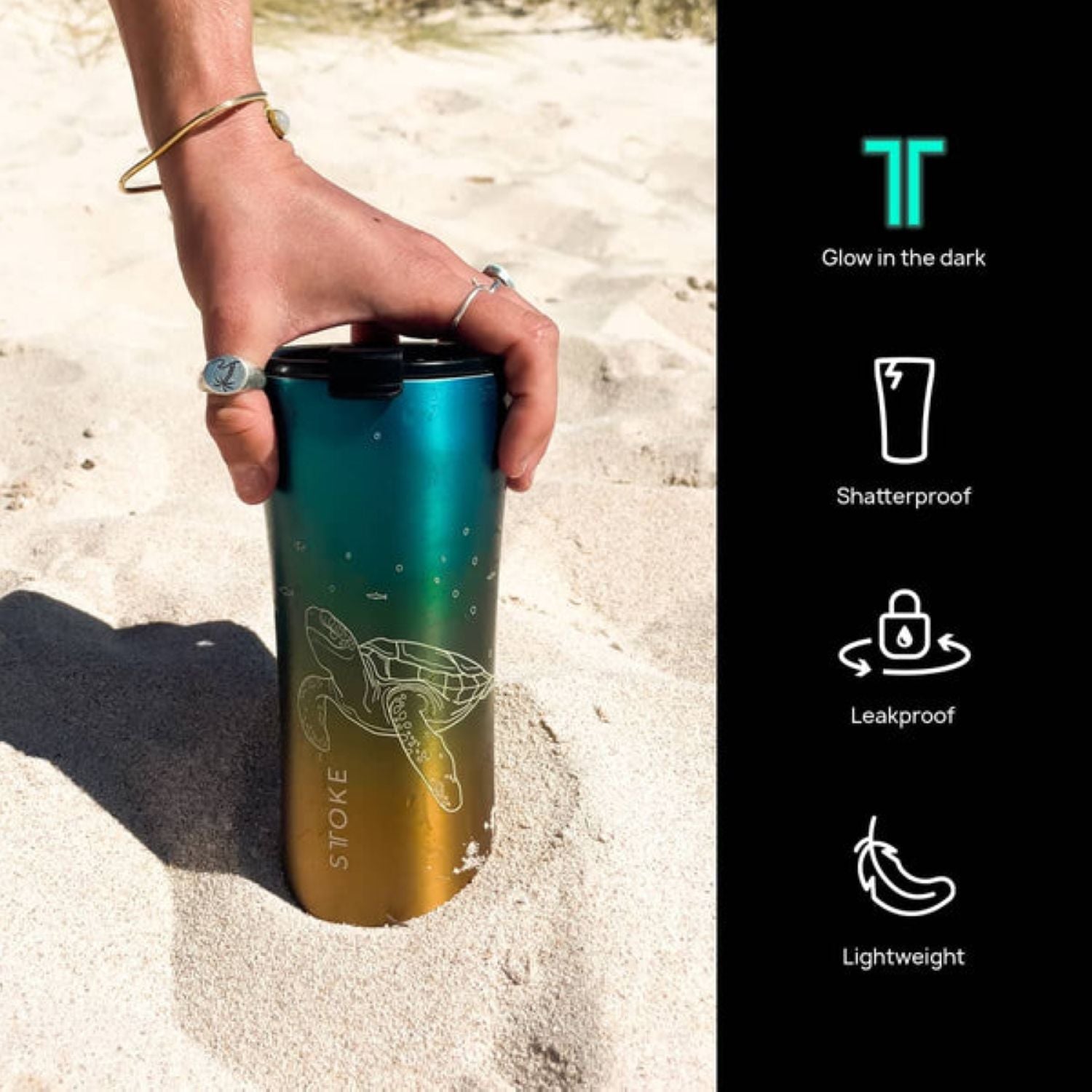 STTOKE Limited Edition Leakproof Ombre Ocean Insulated Cup 12oz - Whale