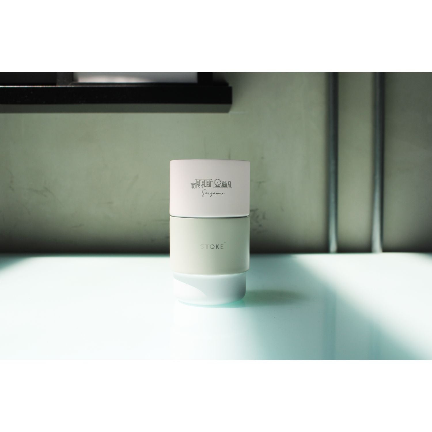 STTOKE Swirl Home Cup 7oz - Singapore (Champagne Grey / Raspberry Rose)