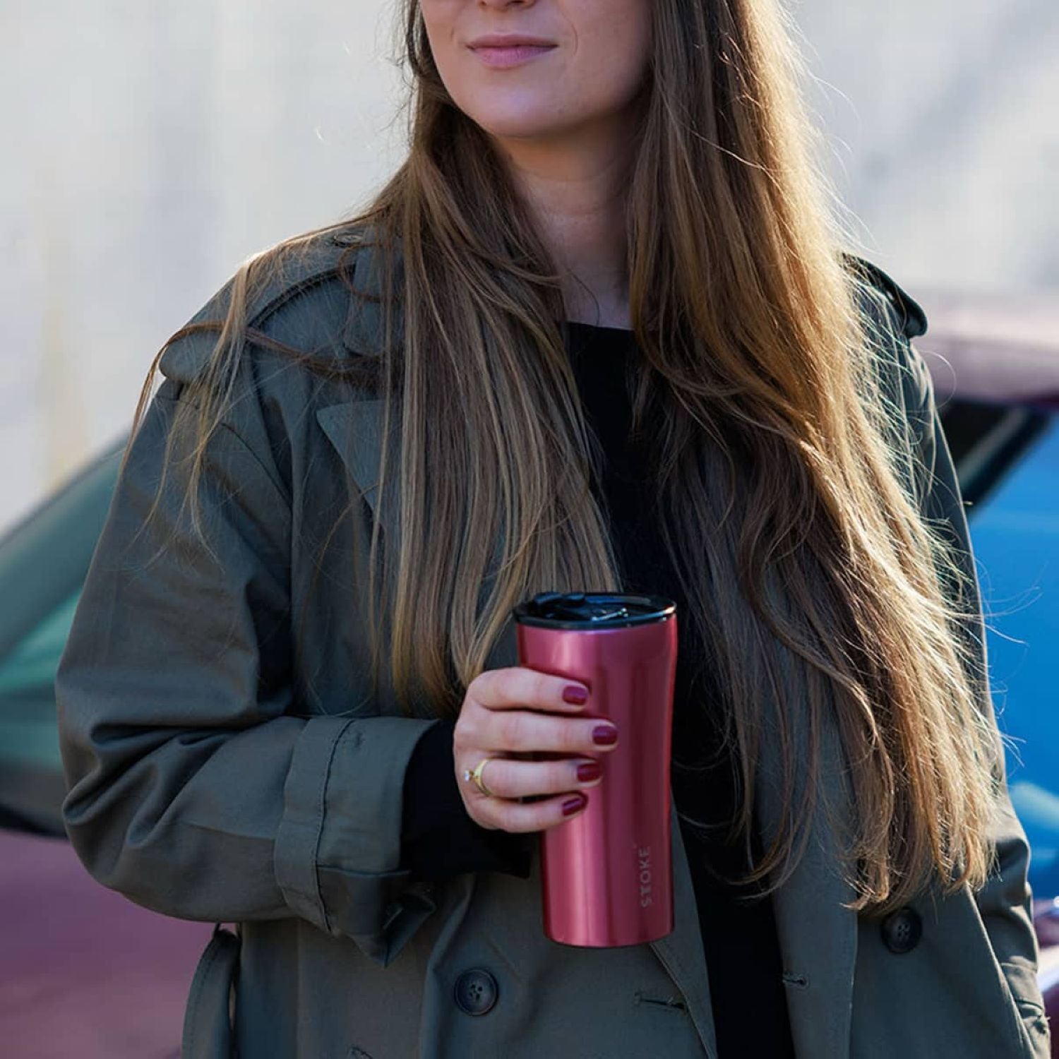 STTOKE Urban Leakproof Ceramic Insulated Cup 16oz - Merlot Mist