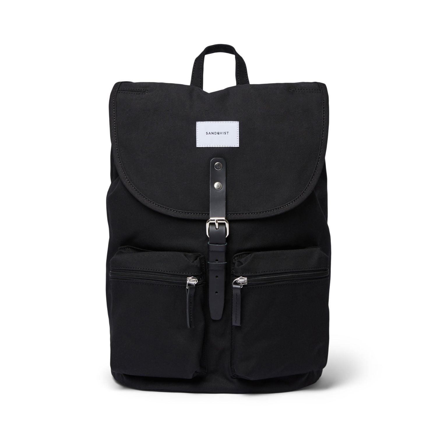 Sandqvist Roald Backpack - Black W/ Black Leather