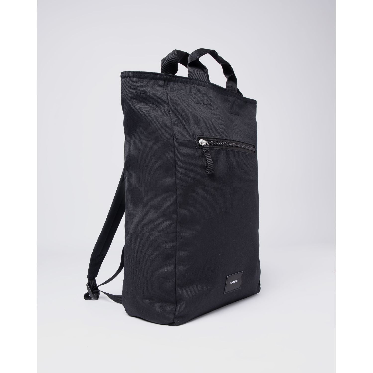 Sandqvist Tony Vegan Backpack - Black W/ Black Webbing