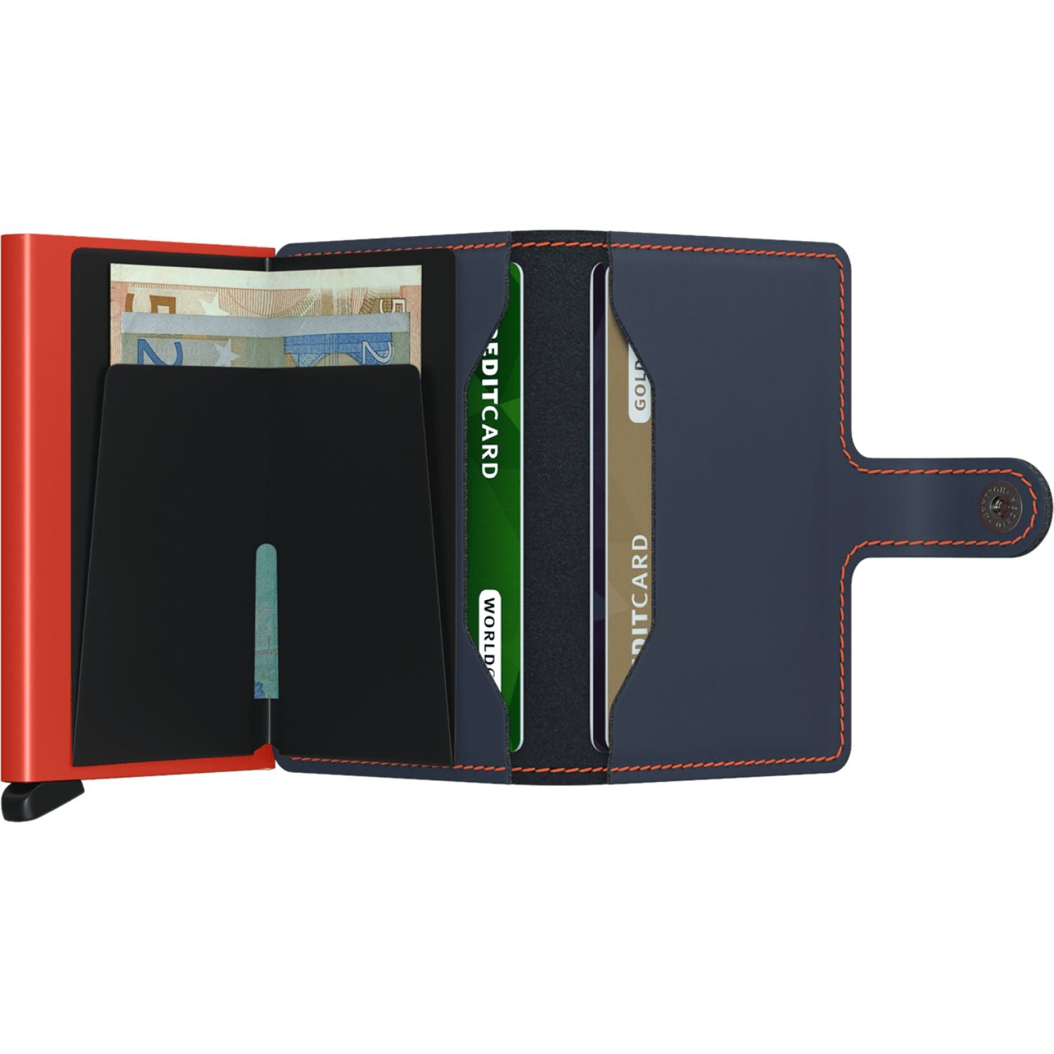 Secrid Miniwallet - Matte Nightblue & Orange