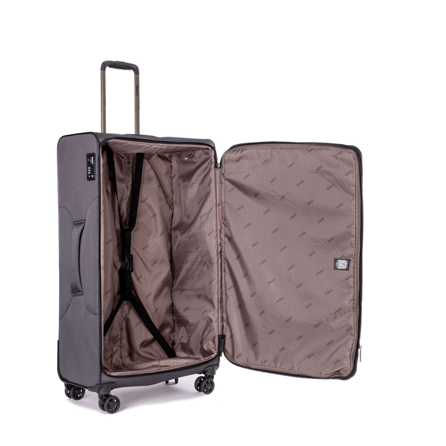 Stratic Bendigo Light + Suitcase L With Front Access Opening - Black