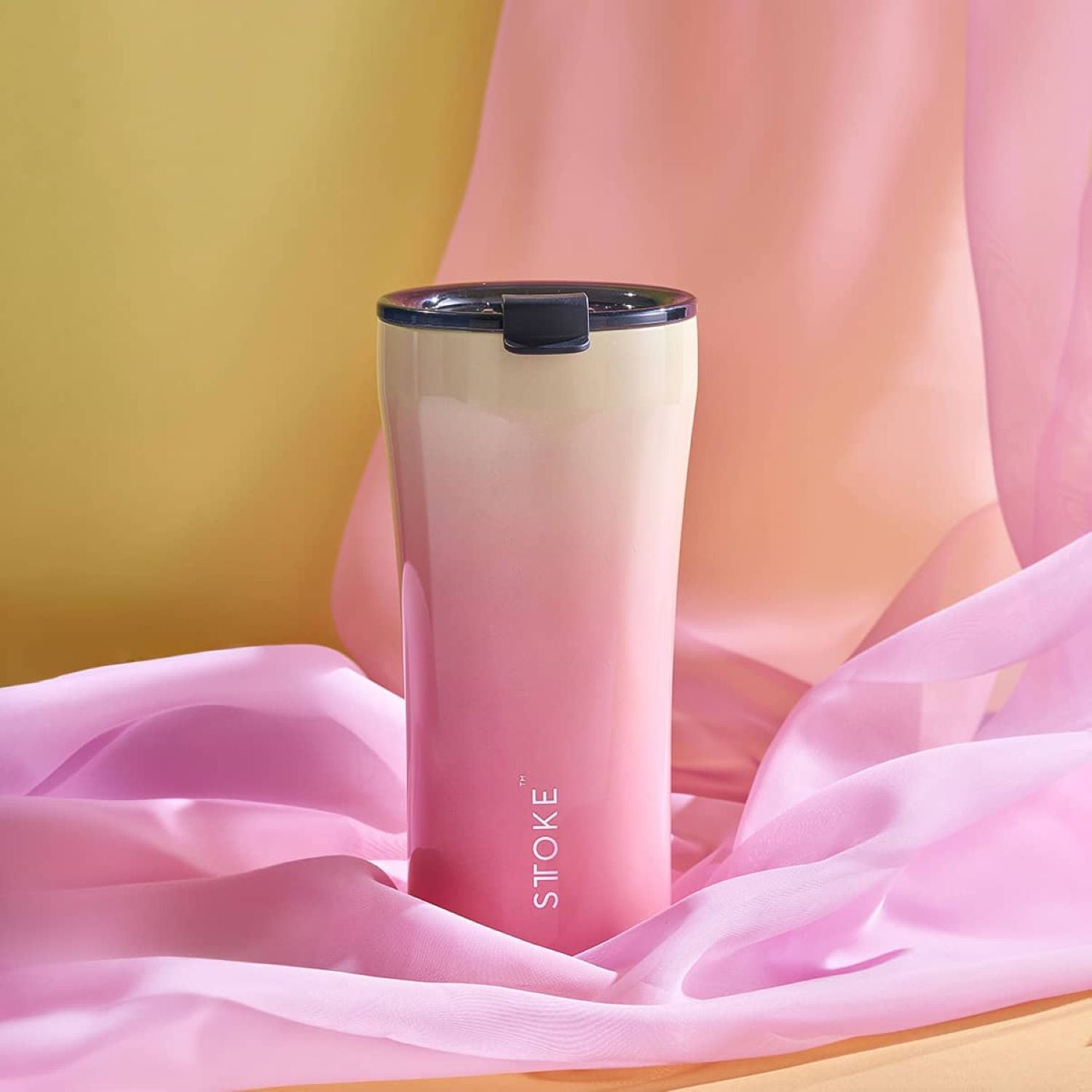 STTOKE Flow Leakproof Ceramic Insulated Cup 12oz - Sunset Peach