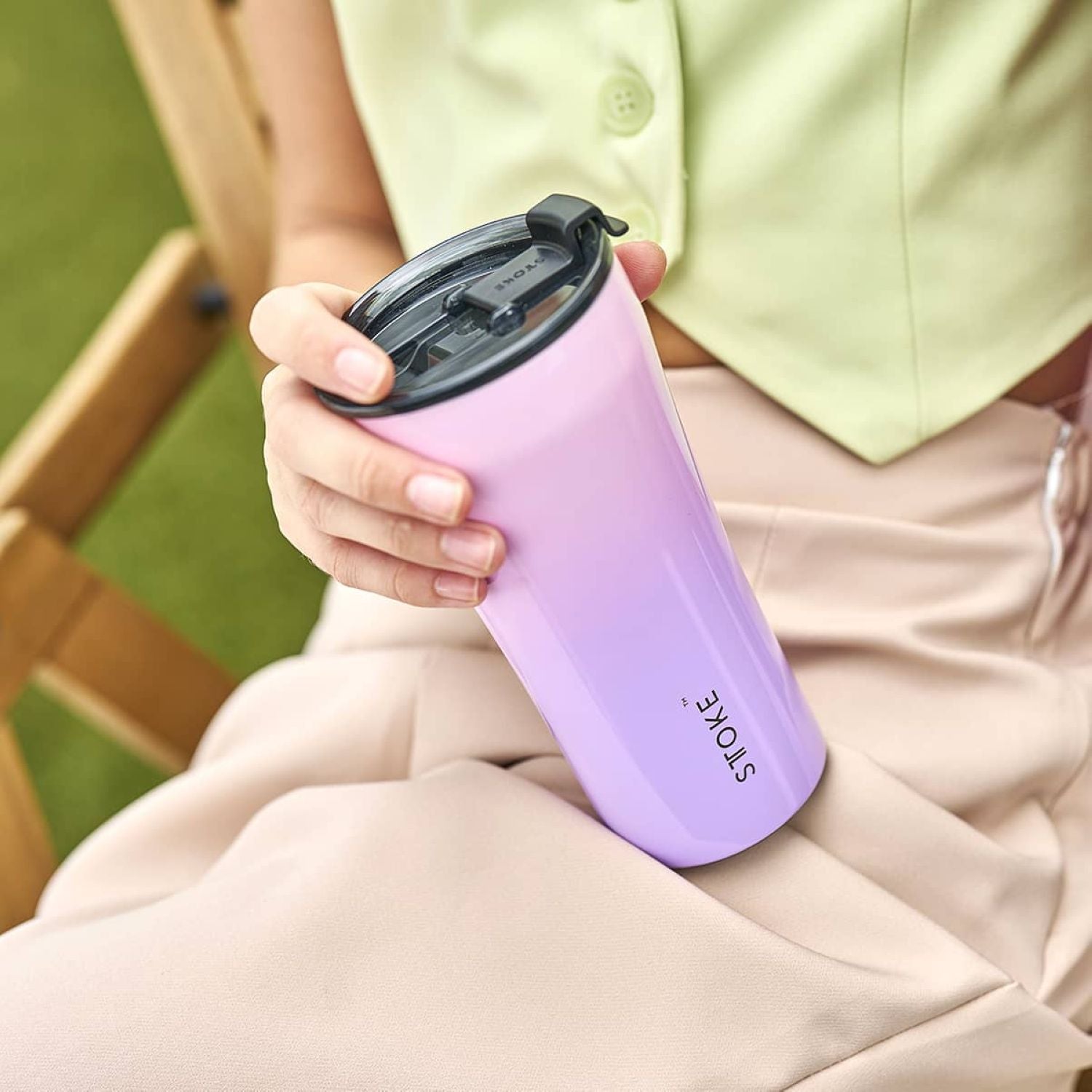 STTOKE Flow Leakproof Ceramic Insulated Cup 16oz - Lilac Dream