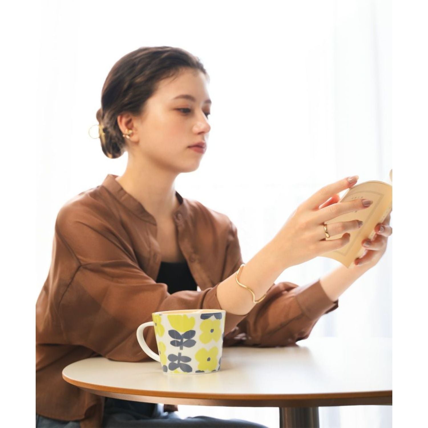 WPC Ceramic Mug 400ml (Flower & Bird Blue)