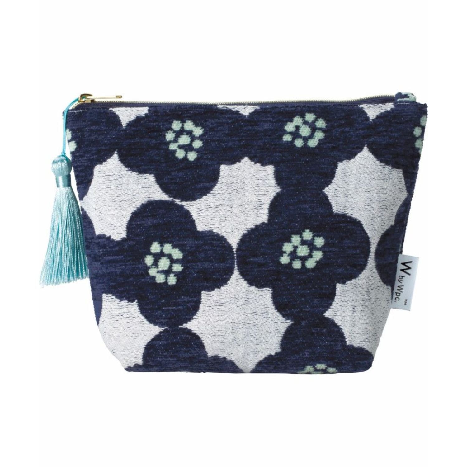 WPC Gobelins Tapestry Boat Shaped Round Pouch (Camellia Navy)