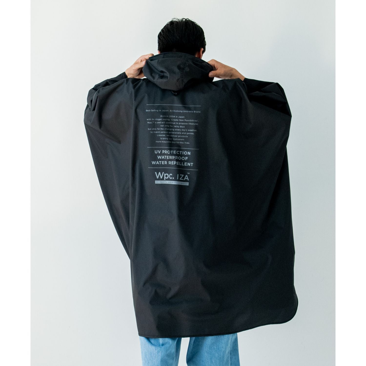 WPC IZA Rain Breaker Poncho Water Repellent One Size (Black)