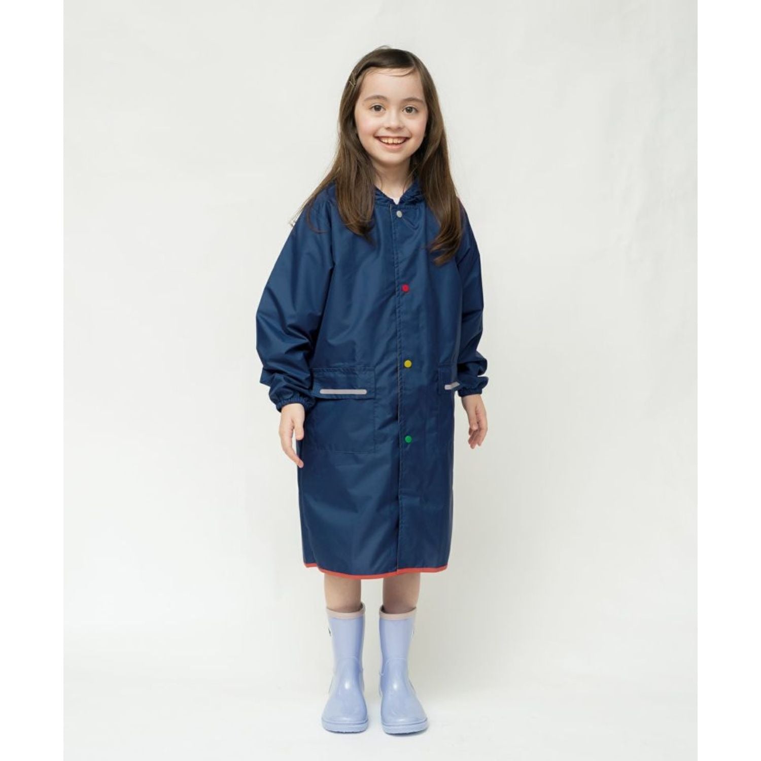 WPC Kids Rain Coat Large (120cm-140cm) (Navy)
