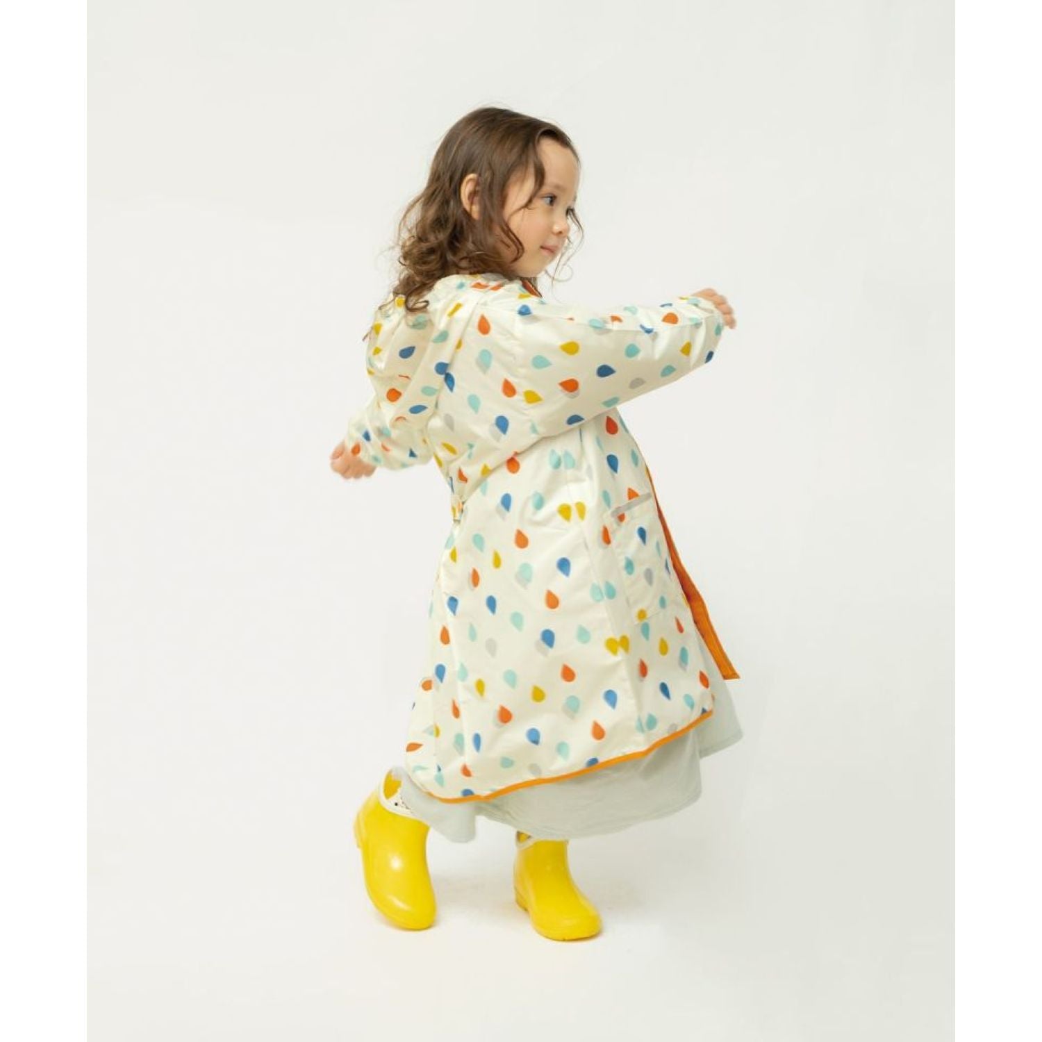 WPC Kids Rain Coat Medium (100cm-120cm) (Off White)
