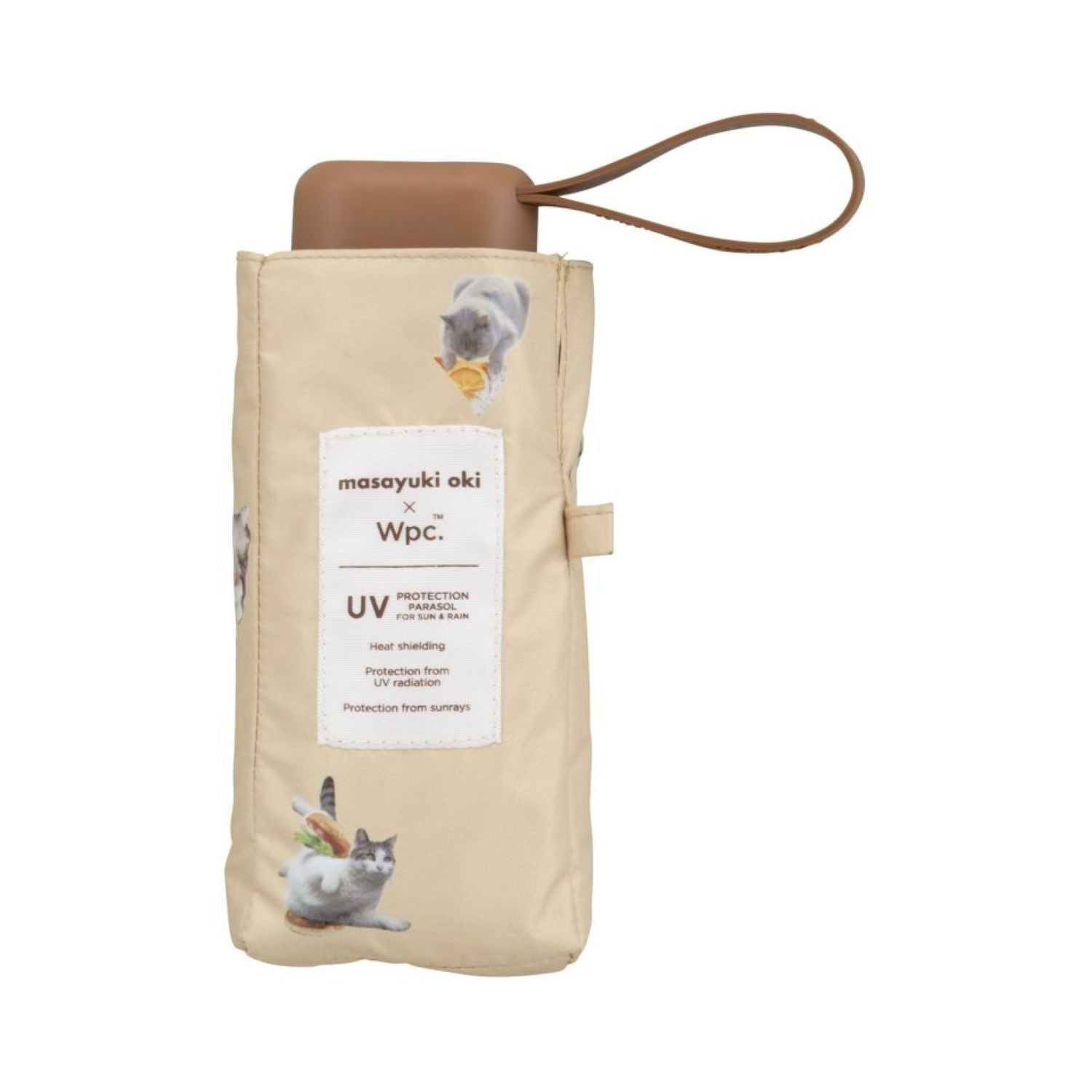 WPC X Masayuki Oki Neko UV Protection UPF 50+ Umbrella 47cm (Beige)