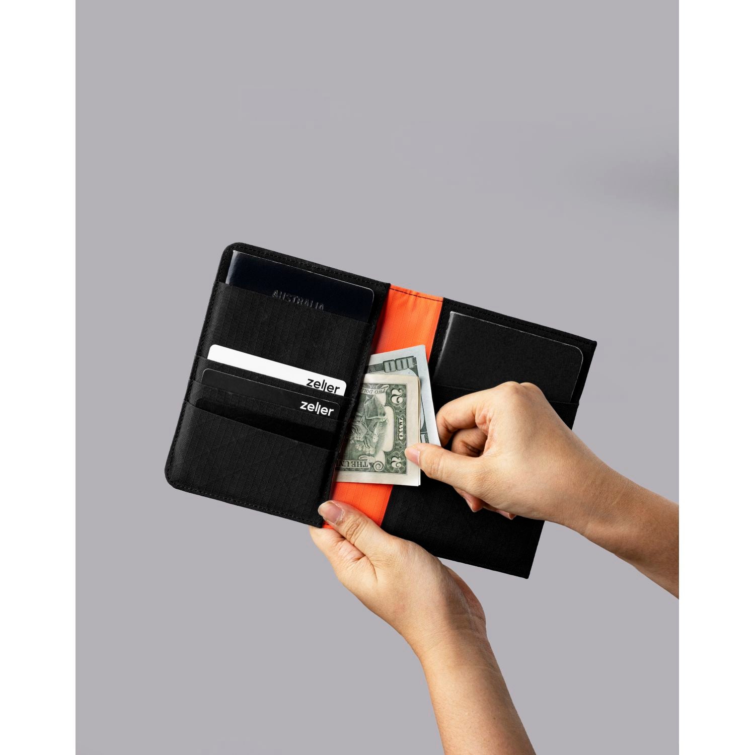 ALPAKA ARK Bifold Passport Wallet Axogrid 210D (Black)