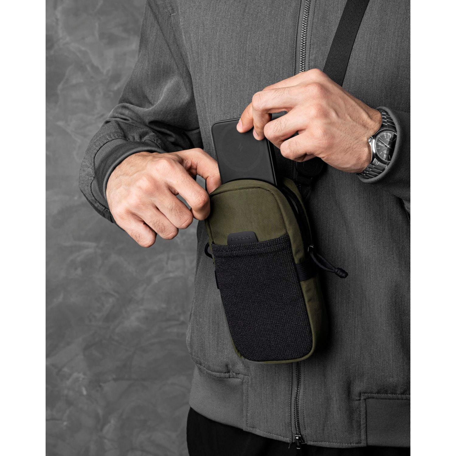 ALPAKA Modular Shoulder Pocket Max Nylon Washed  Axoflux 400D (Green)