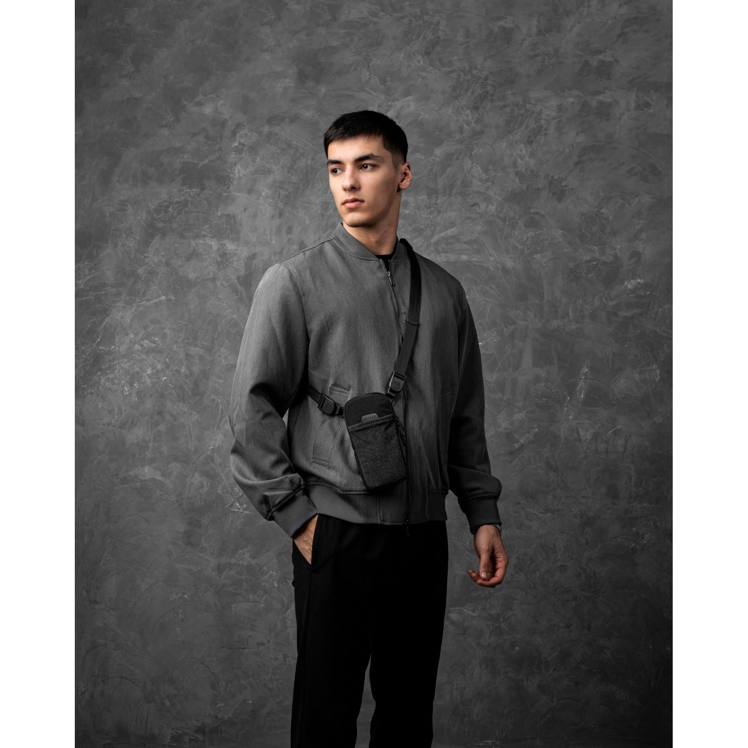 ALPAKA Modular Shoulder Pocket Slim Nylon Washed  Axoflux 400D (Black)