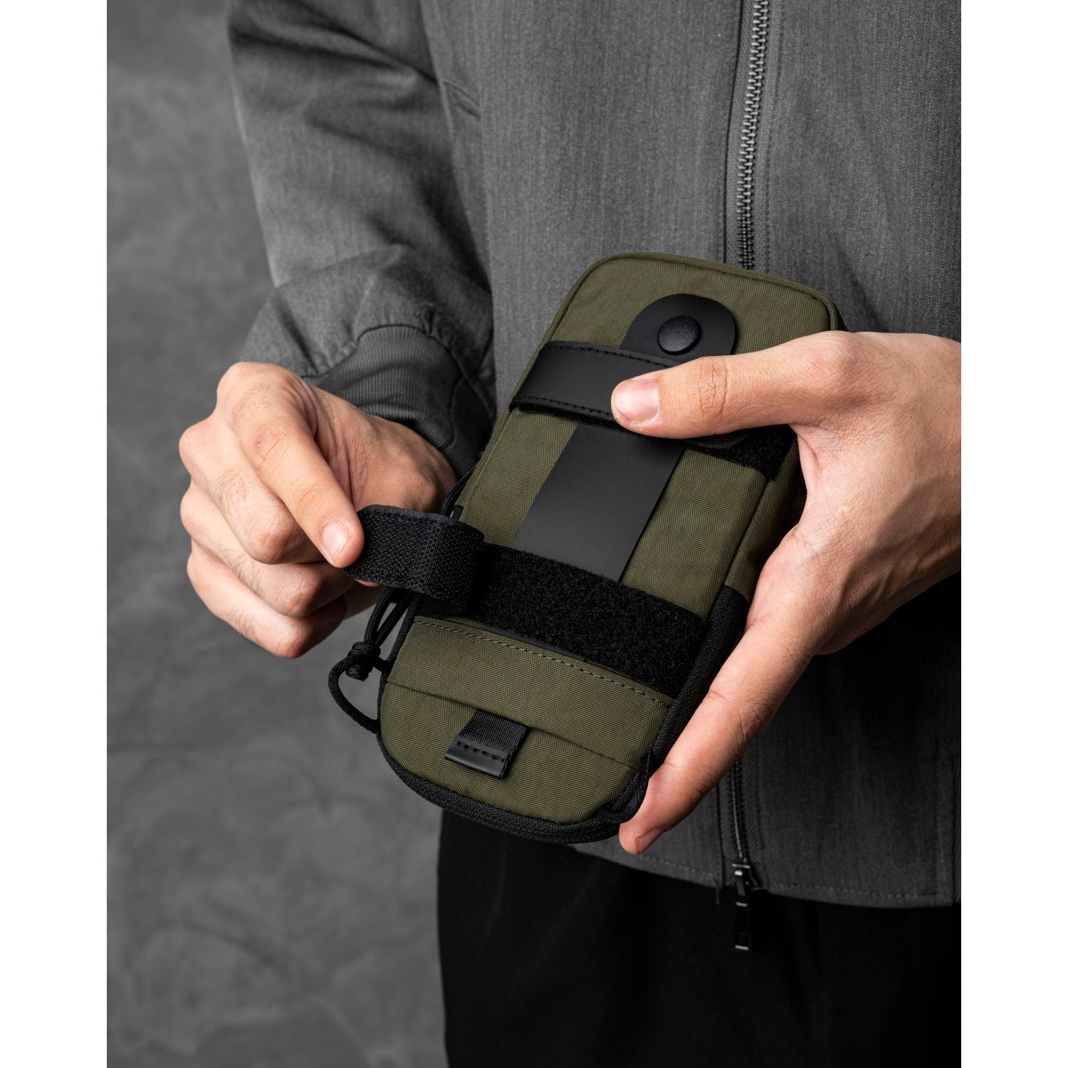 ALPAKA Modular Shoulder Pocket Slim Nylon Washed  Axoflux 400D (Green)