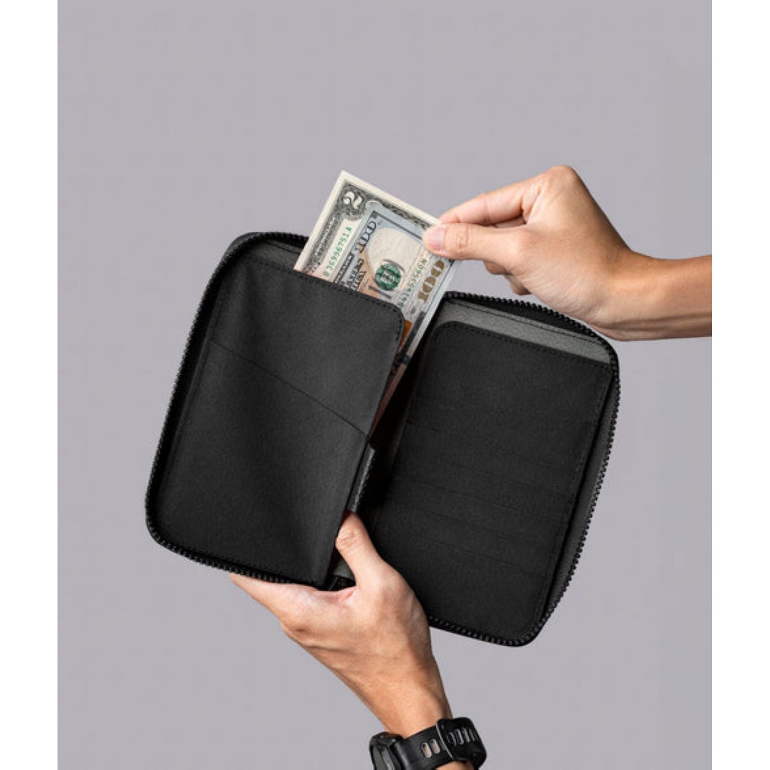 ALPAKA Zip Passport  Wallet Axogrid 300D (Black)