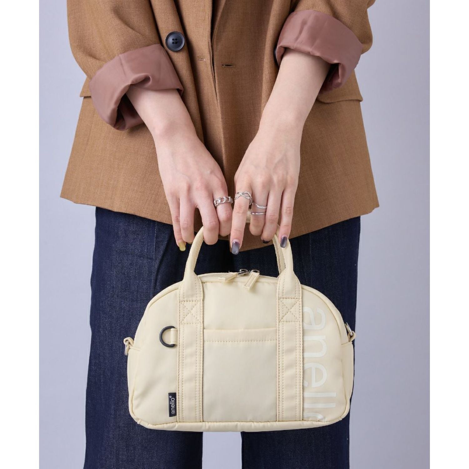 Anello Alf 2Way Mini Boston Bag (Ivory)